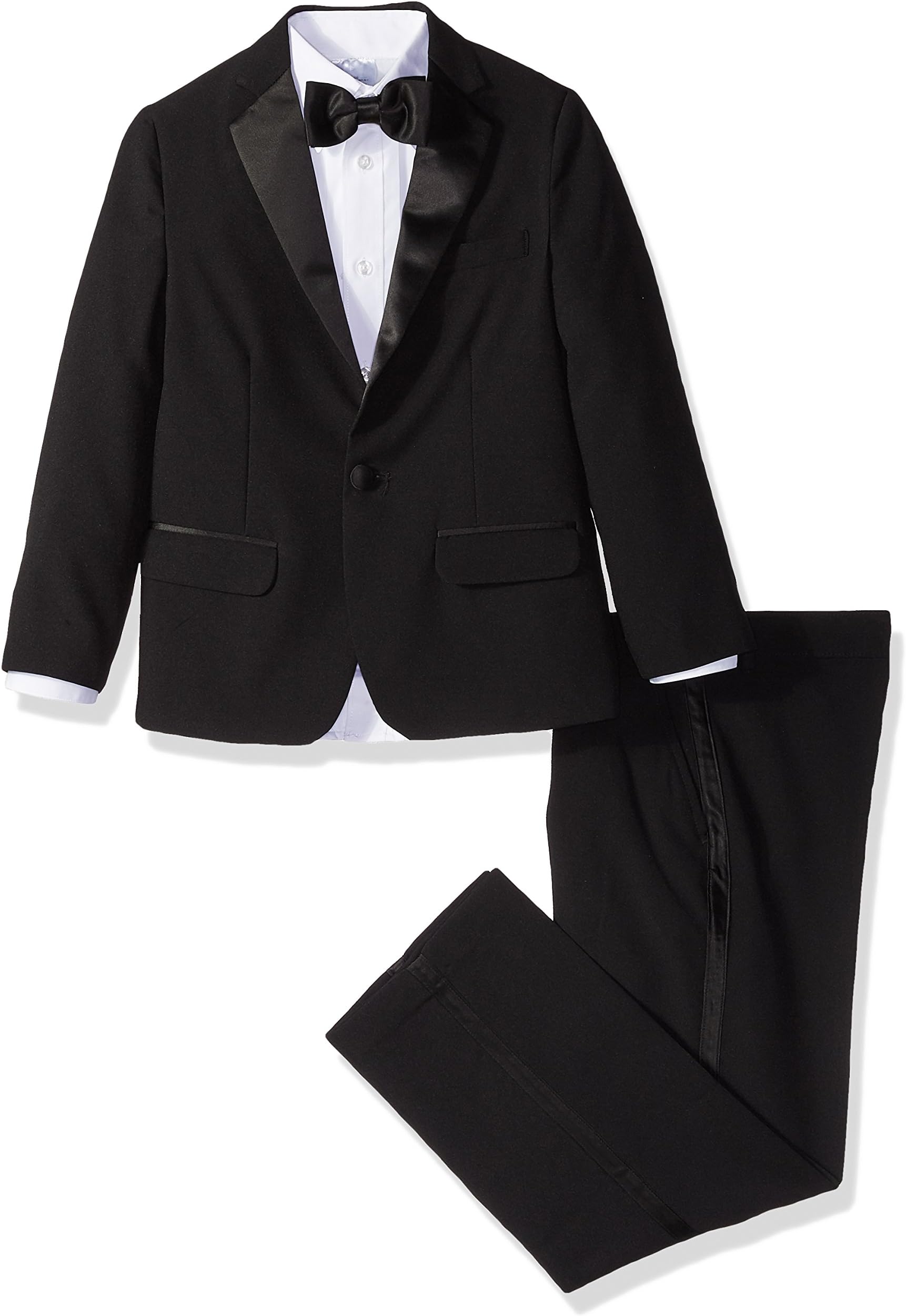 IZOD Boys' 4-Piece Formal Tuxedo Set with Jacket, Pants, Shirt, and Bow Tie