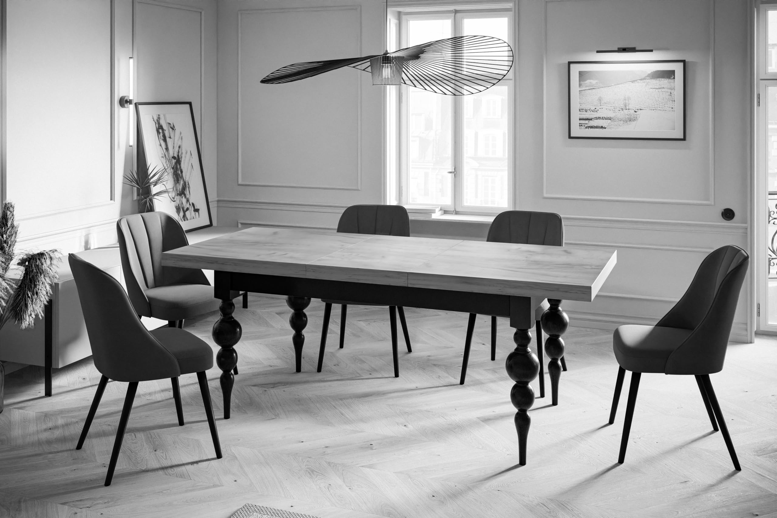Table à Manger 120-160x80x78,5cm, Lefkas