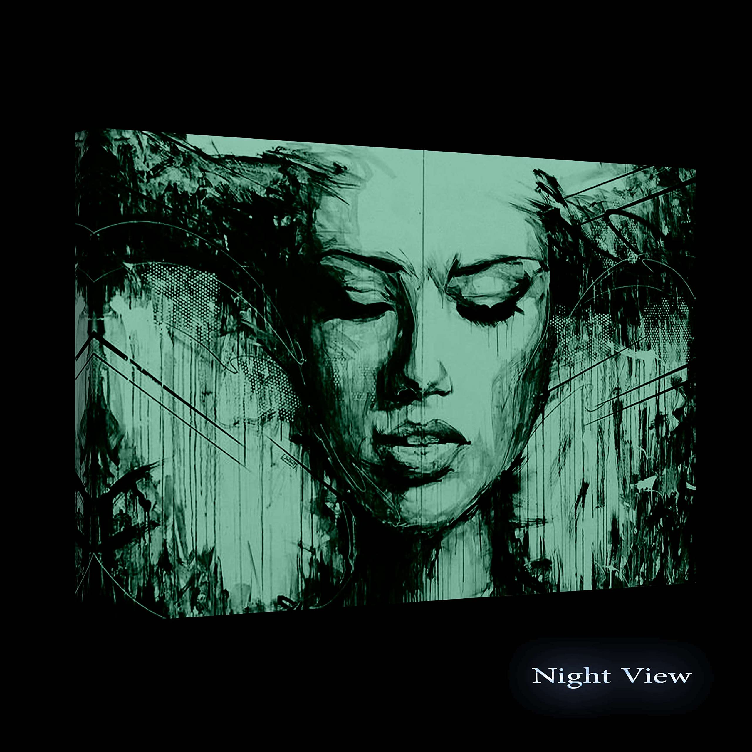 Amazon.co.jp: Startonight キャンバス ウォール アート 黒と白の抽象