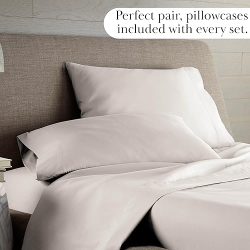Miniatura 6 de Southshore Fine Living, Inc. Juego de sábanas clásico suave y cómodo de 4 piezas, tamaño Queen, hueso