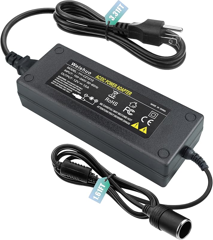Conversor AC para DC Weishuo 12 V 15 A 180 W com tomada veicular