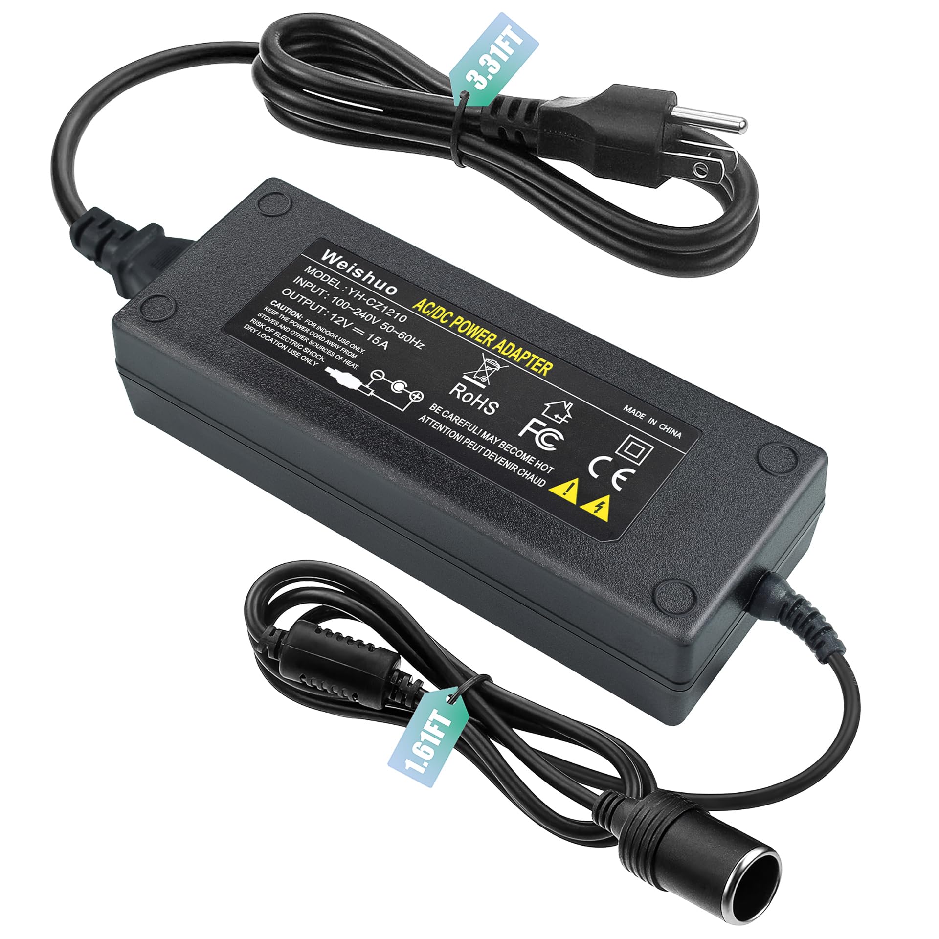 Weishuo 180W 110V to 12V Converter