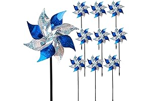 10 Pack Black Bird Repellent Reflective Pinwheels, Bird Deterrent Device for Yard, Patio, and Farm