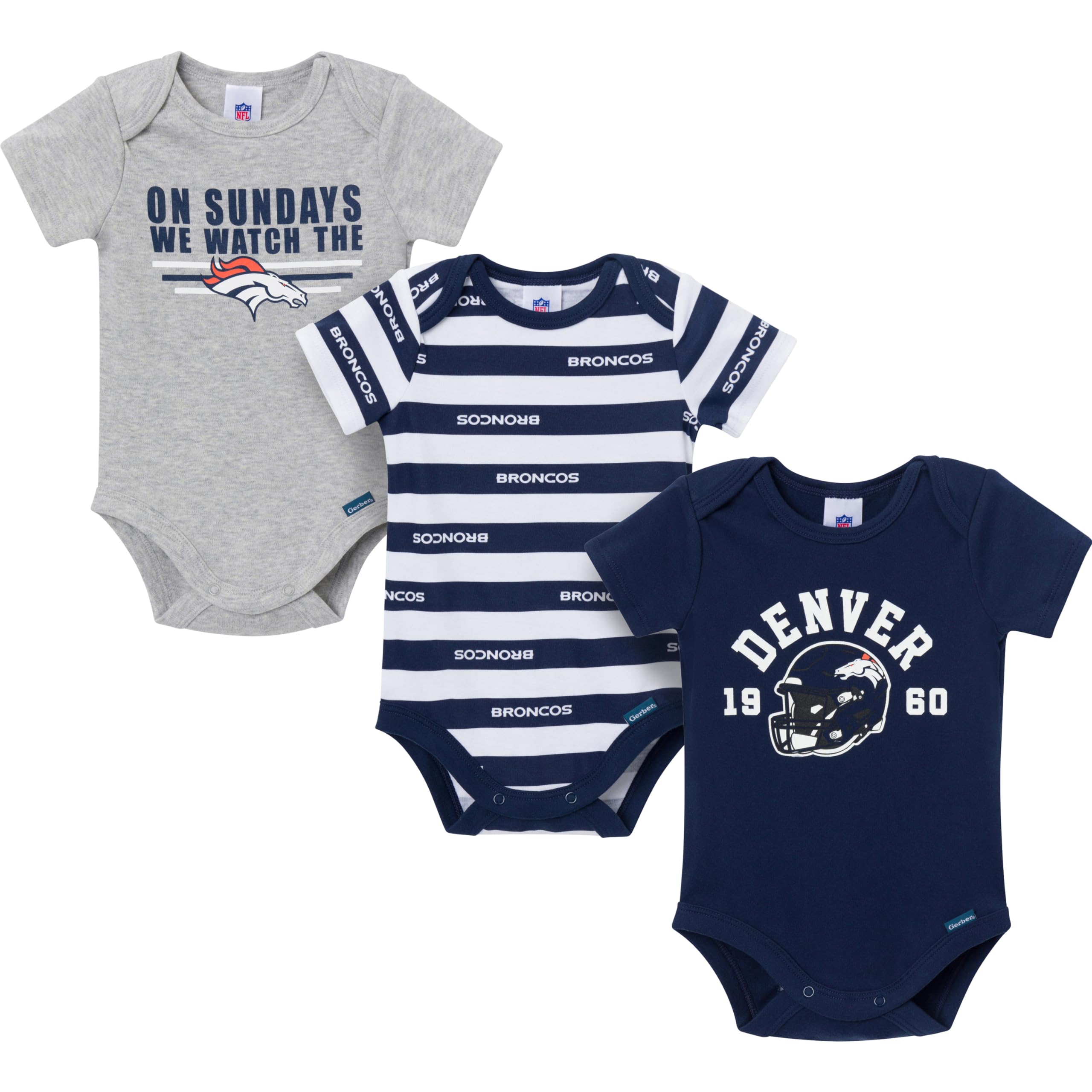 Gerber NFL Baby Boys 3-Pack Onesie Bodysuit