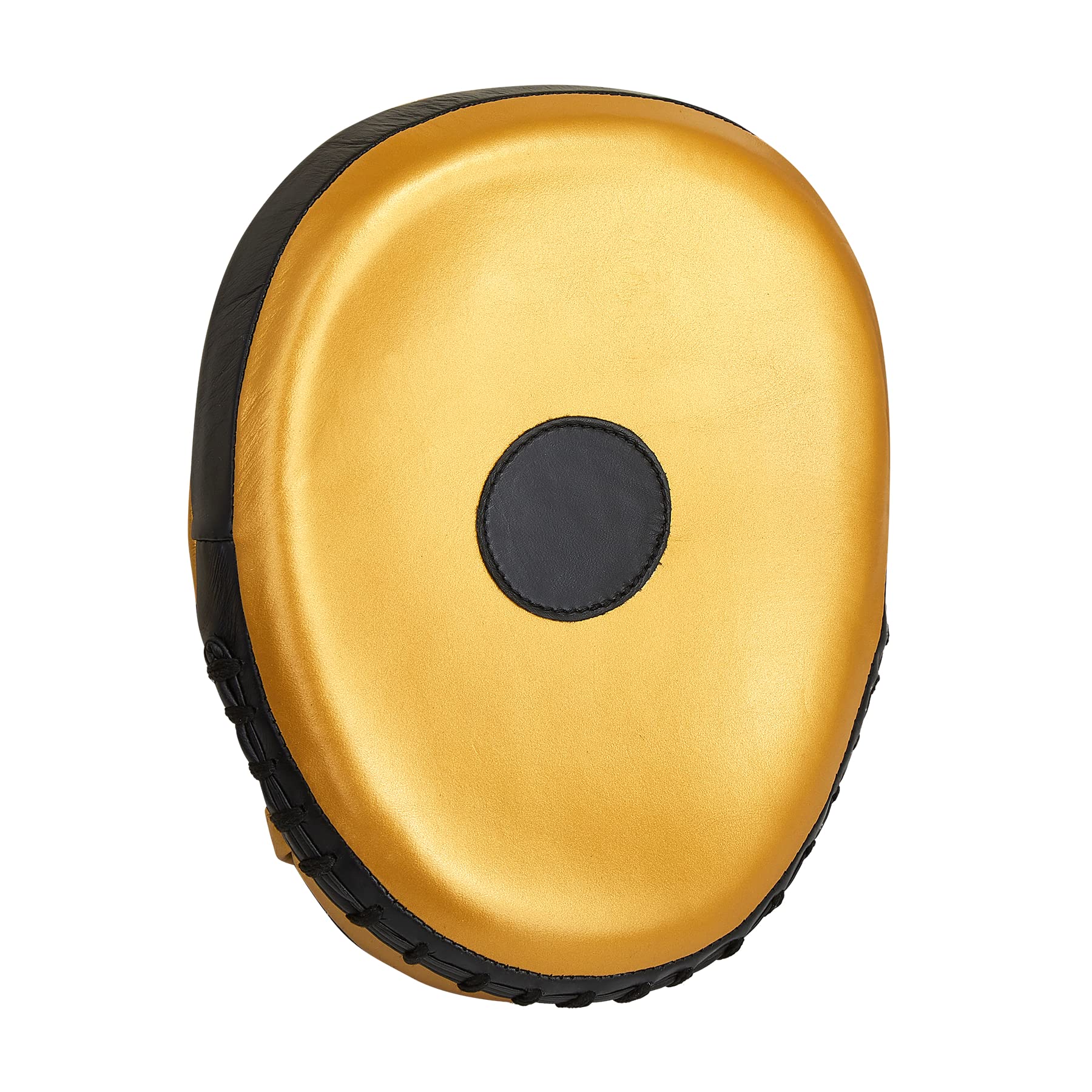 Playwell Premium-Serie: Gold Echtleder Champion Boxing Focus Pads – Schwarz / Gold – Paar