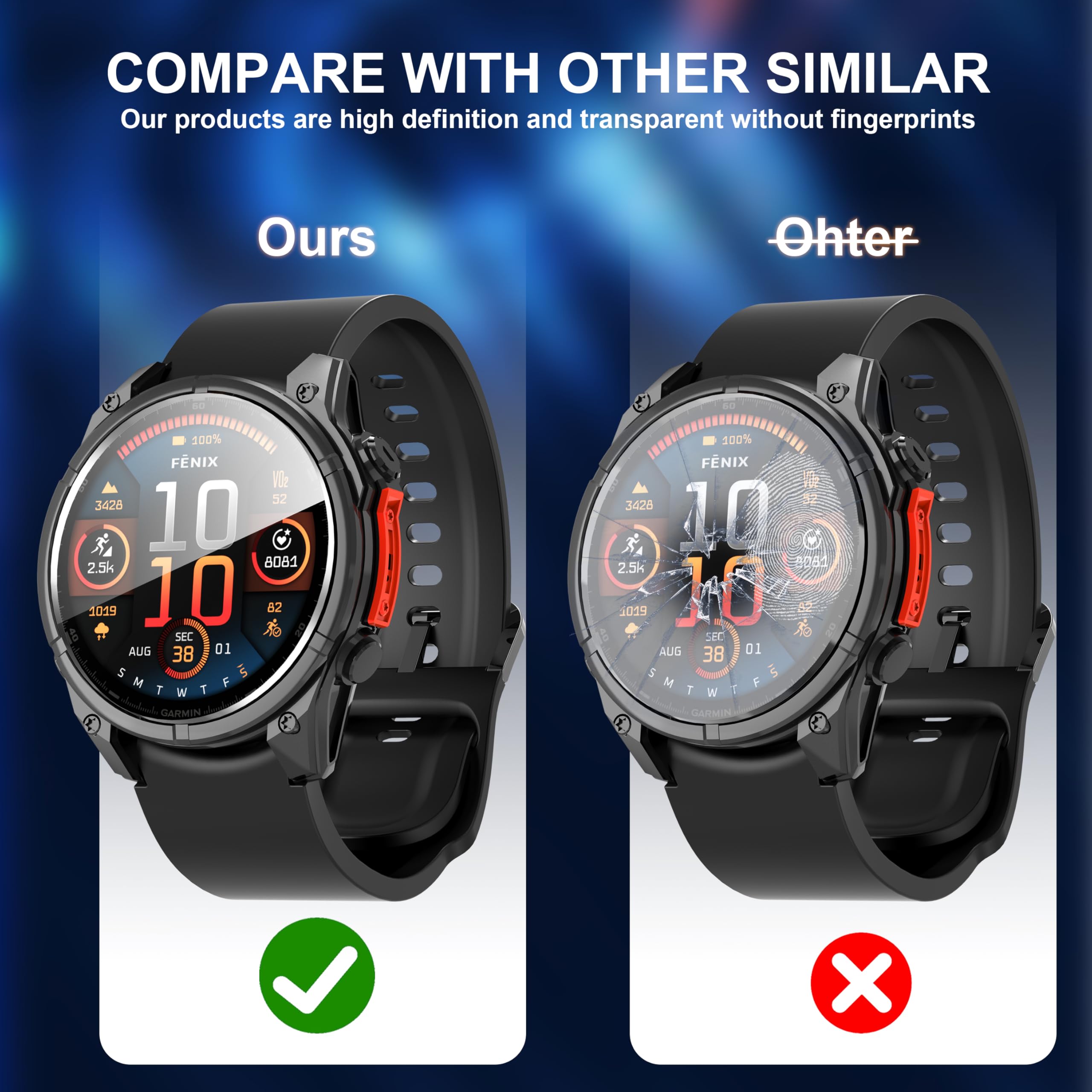 Savvies Glas Screenprotector Voor Garmin Fenix 8 Solar  47 Mm  Gehard Beschermglas 9h 1232528710
