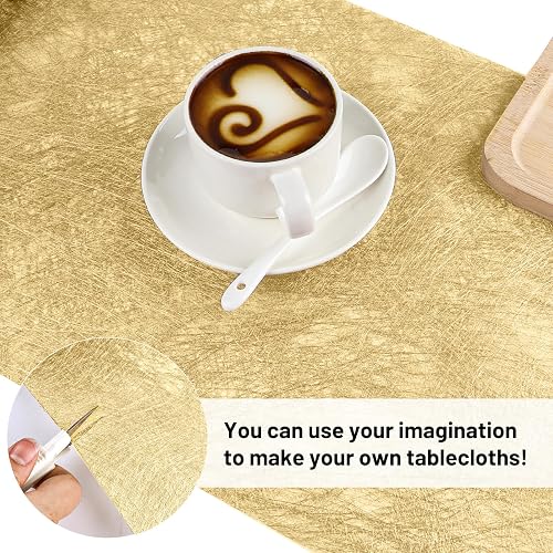 SWAWIS Nonwoven Table Runner Gold 30cmx20M - Birthday, Christmas, Wedding, Valentine's Day, Baptism & Festive Decoration - 5