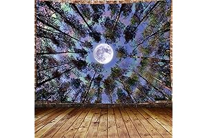 Ptrxobj Moon Forest Trippy Tapestry for Ceiling Decor