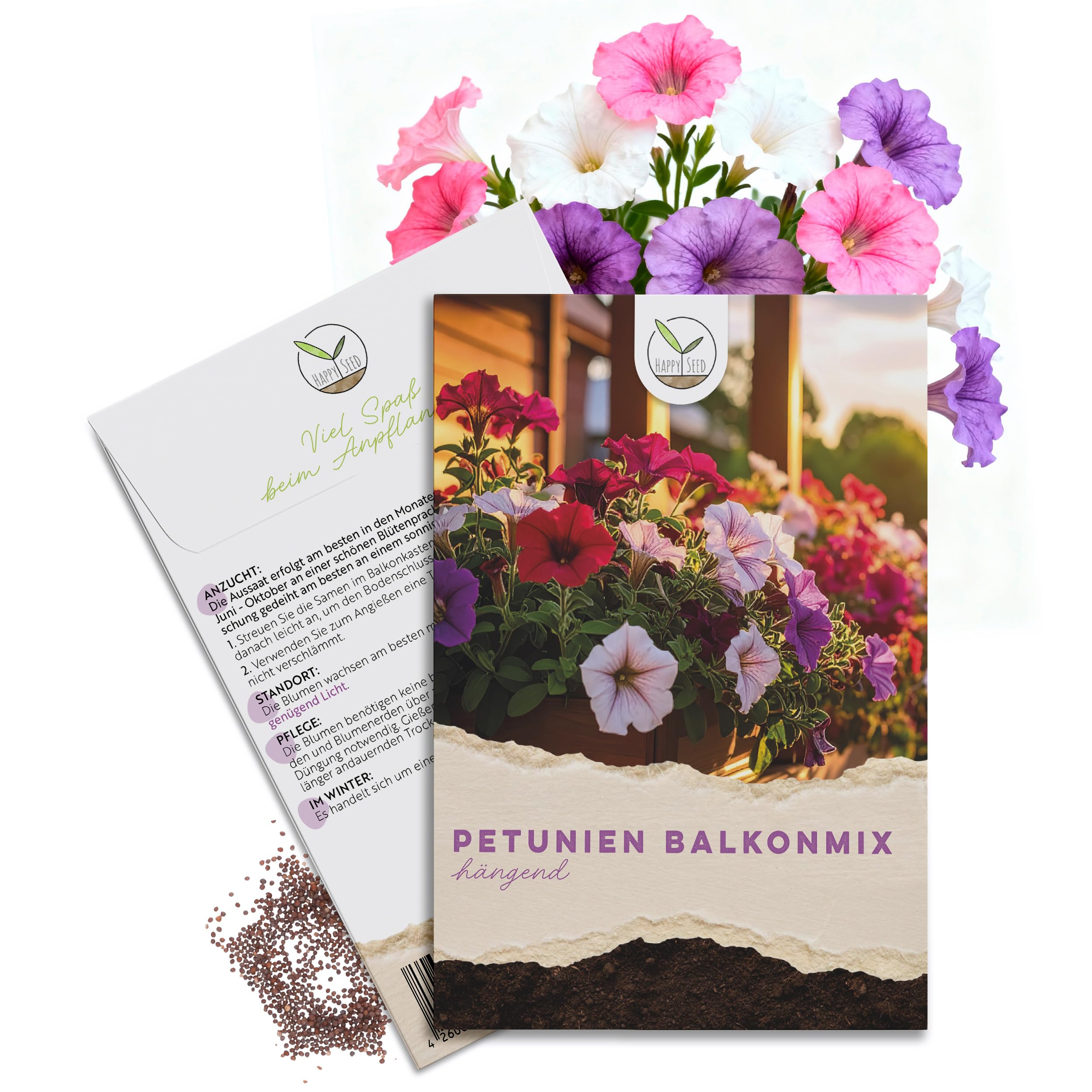 Blumensamen Balkonkasten Mischung - Farbenfrohe Blumen mit langer Blütezeit ideal für Ihren Balkon, Garten & Blumenwiese (Petunien Mix)