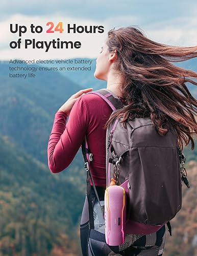 Miniatura 6 de ERKEI SEHN Altavoz Bluetooth, altavoces inalámbricos impermeables IPX7, luz intermitente, súper graves de 25 W, tiempo de reproducción de 24 horas,