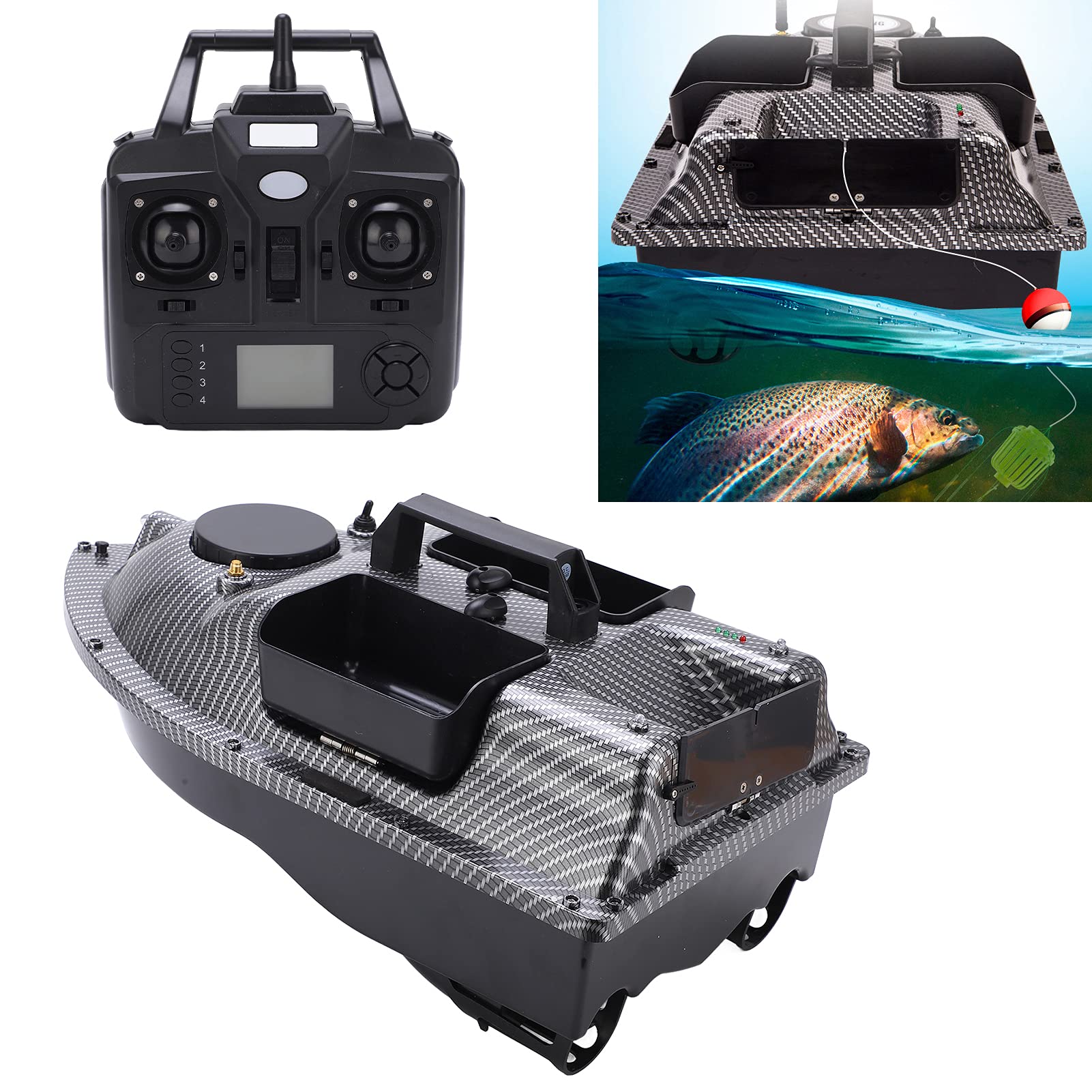 XINL Barca per Esche da Pesca GPS, 7.4V 5200mAh 500M Cercatore di Esche da Pesca Barca per nidificazione compatta per la Corsa per la Competizione