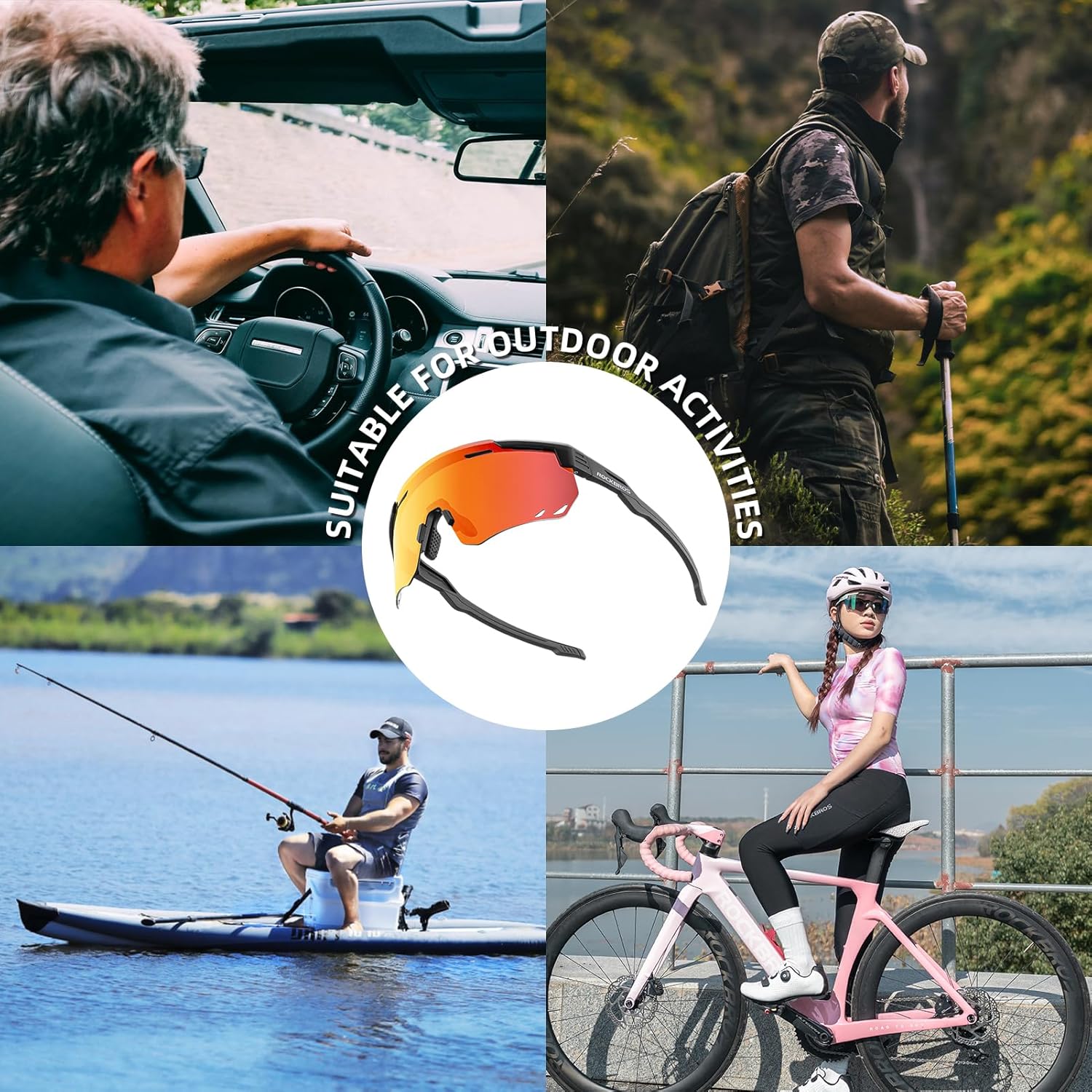 ROCKBROS Polarized Cycling Glasses, UV Protection Sports Sunglasses for Men Woman, Biking Sunglasses for Running Driving - Image 7