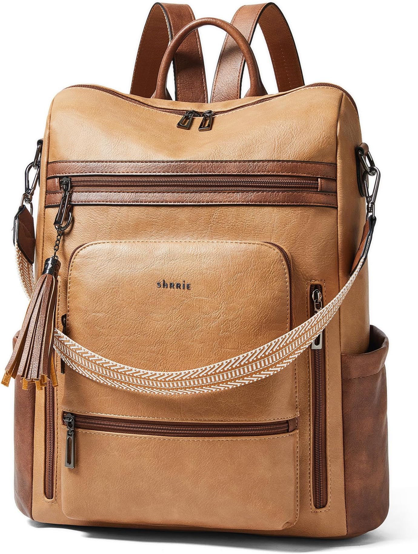 Shrrie Vegan Leather Laptop Backpack for Women 15.6 inch Work Backpack Fashion Travel Backpack Purse for Business College