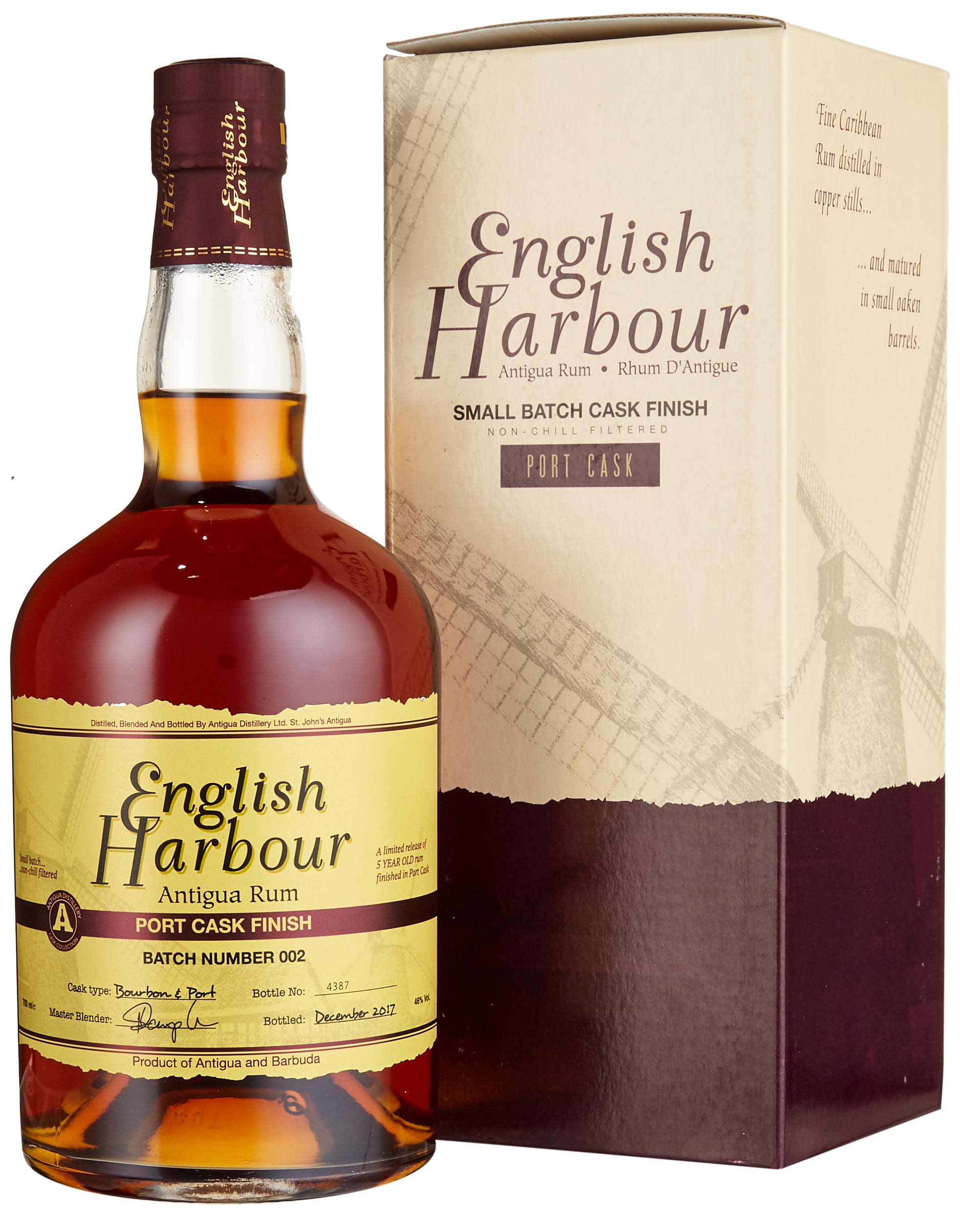English Harbour I Port Cask Finish I 700 ml Flasche I 46% Volume I Antigua Rum mit Geschenkbox
