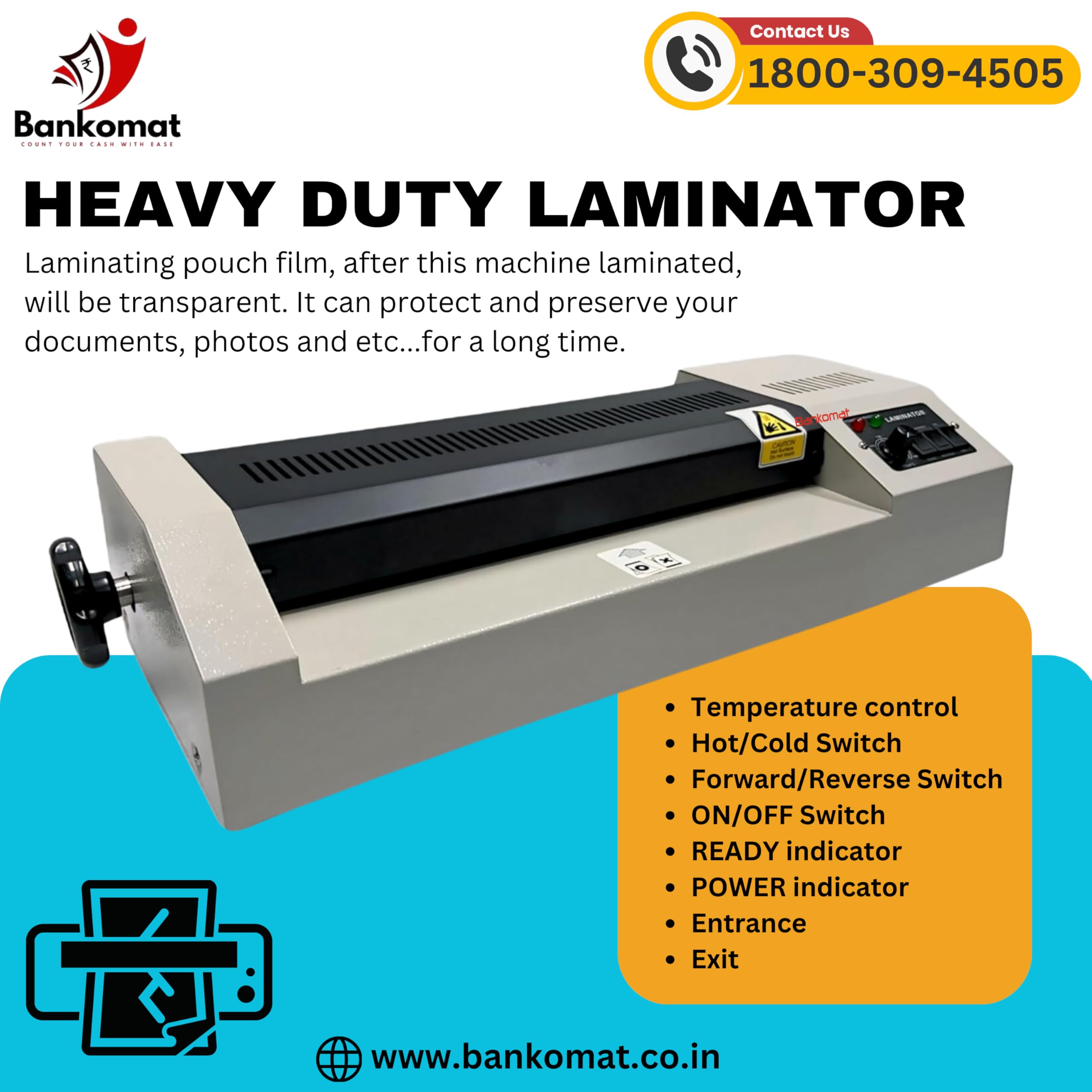 Bankomat Type-320 All-in-One Professional Lamination Metal Machine Hot & Cold 25 inch Lamination Machine 4