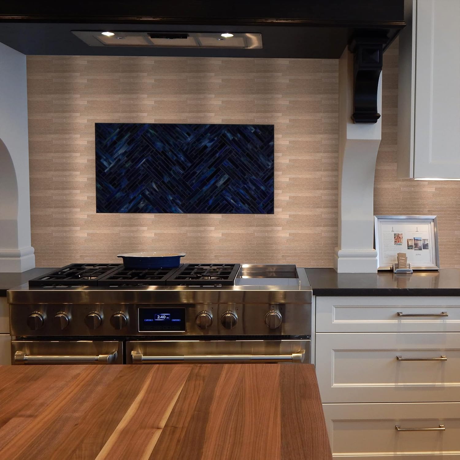 Copper Backsplash Peel and Stick Tiles, Self Adhesive Linear Stick on Backsplash Mini Subway Wall Tiles for Kitchen Fireplace (6 Sheets)