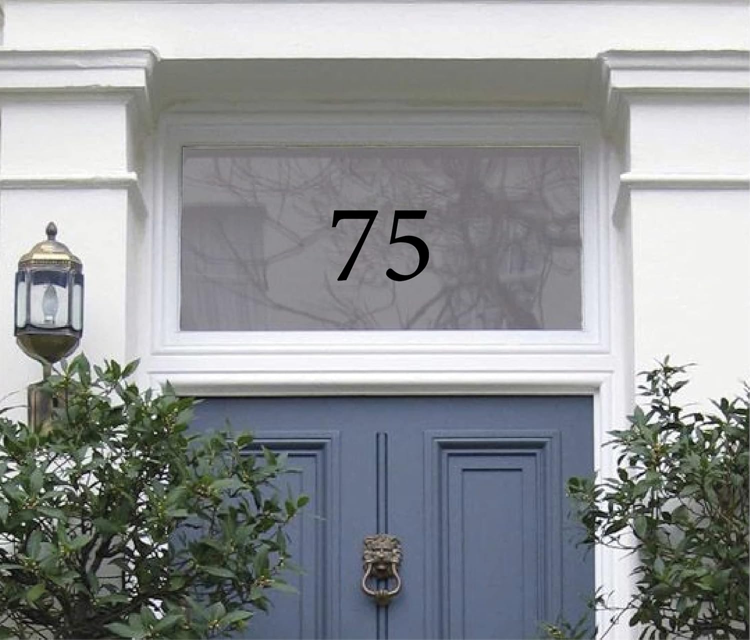 Personalised Black Modern Fanlight House Door Number, House Door Number