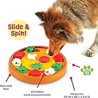 Vista 2 de Brightkins Pizza Party! Treat Puzzle - Juguetes interactivos para perros, rompecabezas para perros y alimentador lento, alimentador