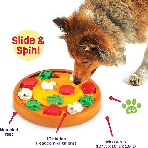 Miniatura 2 de Brightkins Pizza Party! Treat Puzzle - Juguetes de enriquecimiento para perros para estimulación mental, regalos interactivos para cachorros