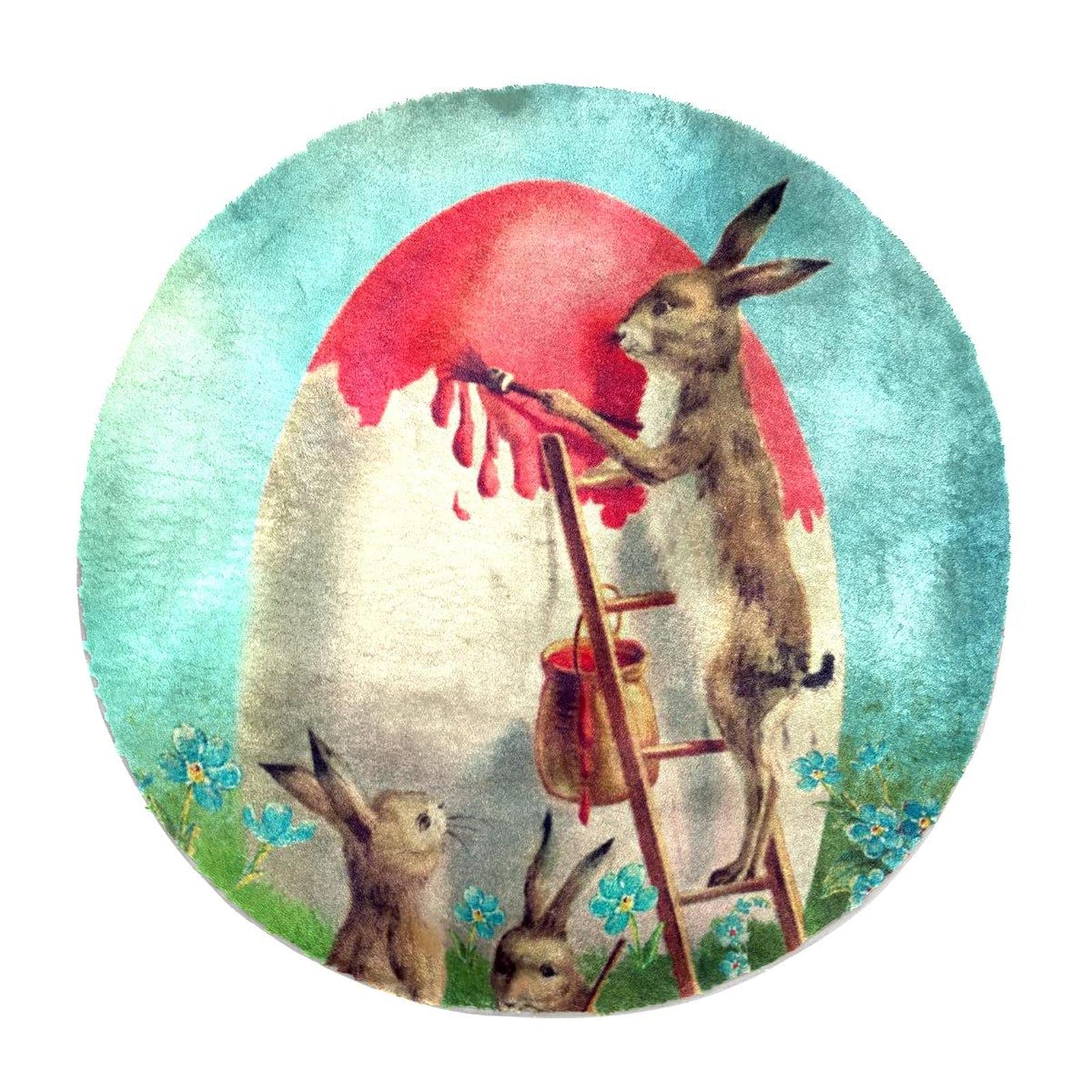 Tapis fausse fourrure de lapin rond doux éveil bébé et chambre enfant
