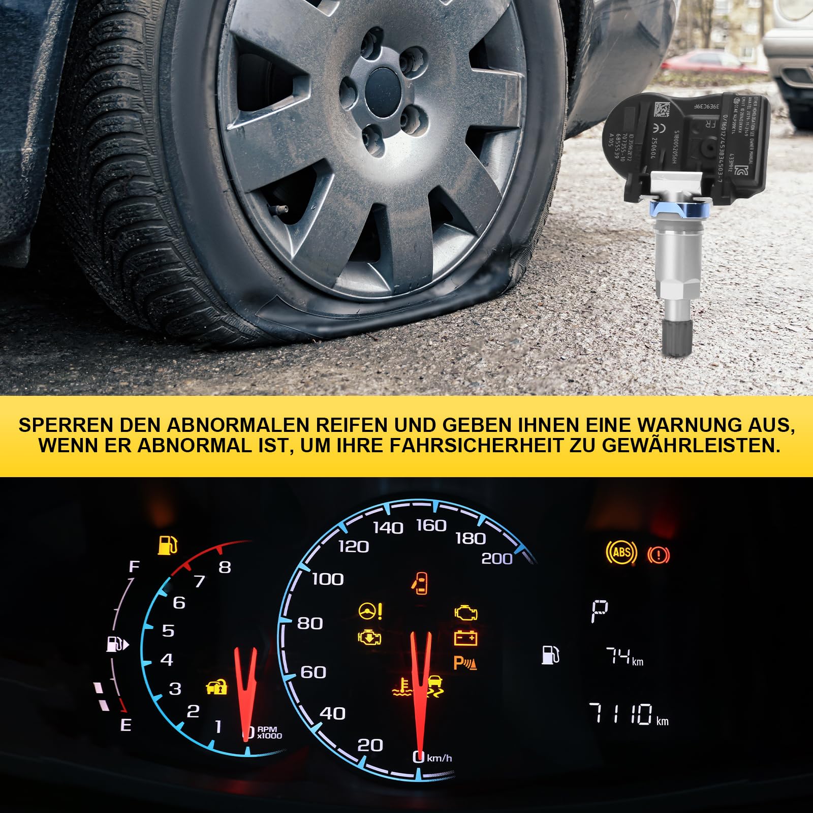 Sensor de presión de neumáticos TPMS multiprotocolo RDKS 433 MHz Sistema de control de presión de neumáticos adecuado para BMW 3, 5, 7, X3, X5 para casi todos los modelos 707355-10 36106881890