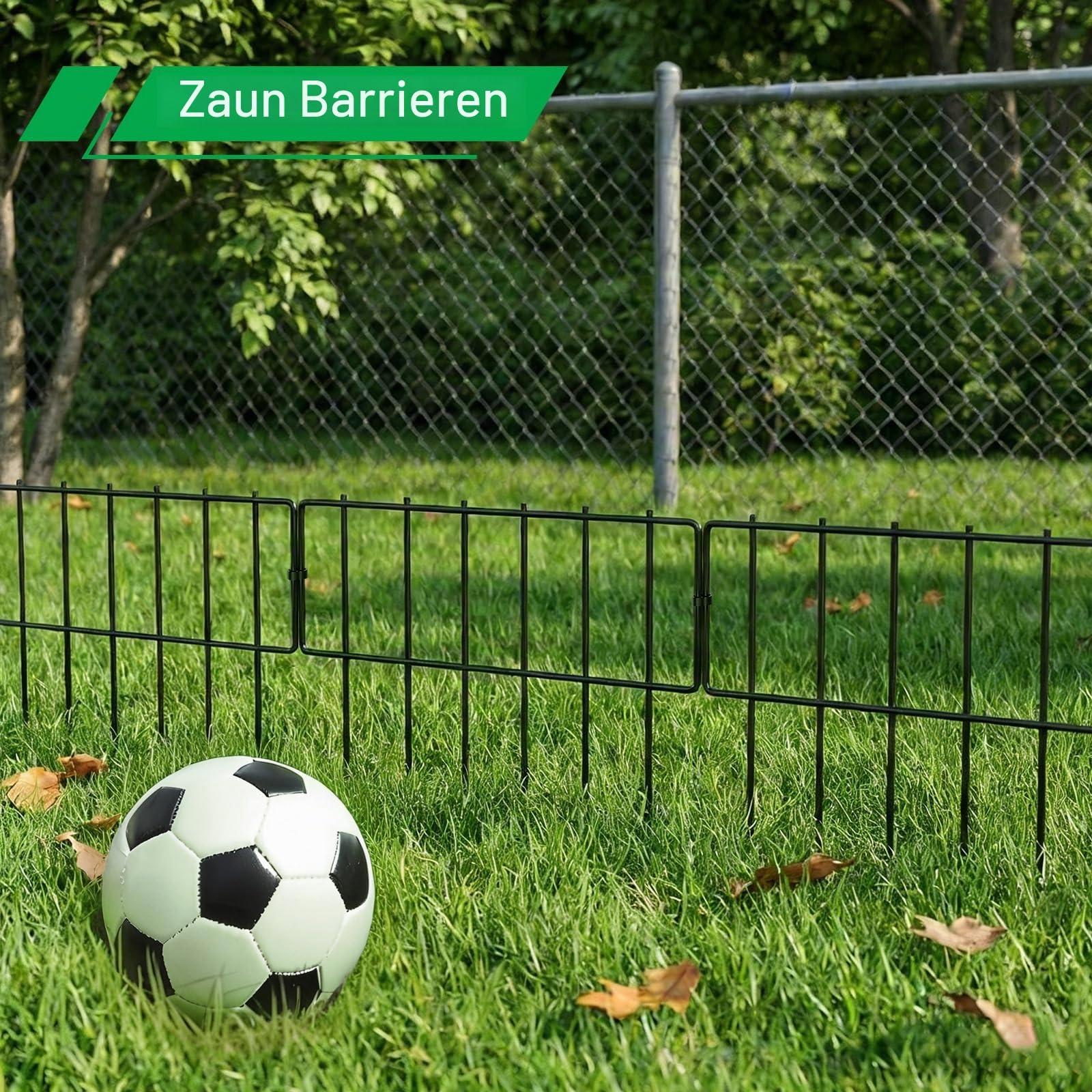 25 Stück Tierbarriere Zaun für Garten, Dekorativer Gartenzaun aus rostfreiem Metalldraht, Kein-Graben-Zaun für Hunde Kaninchen, Tierabwehr Zaun für Terrasse Hof Garten 43 cm Höhe