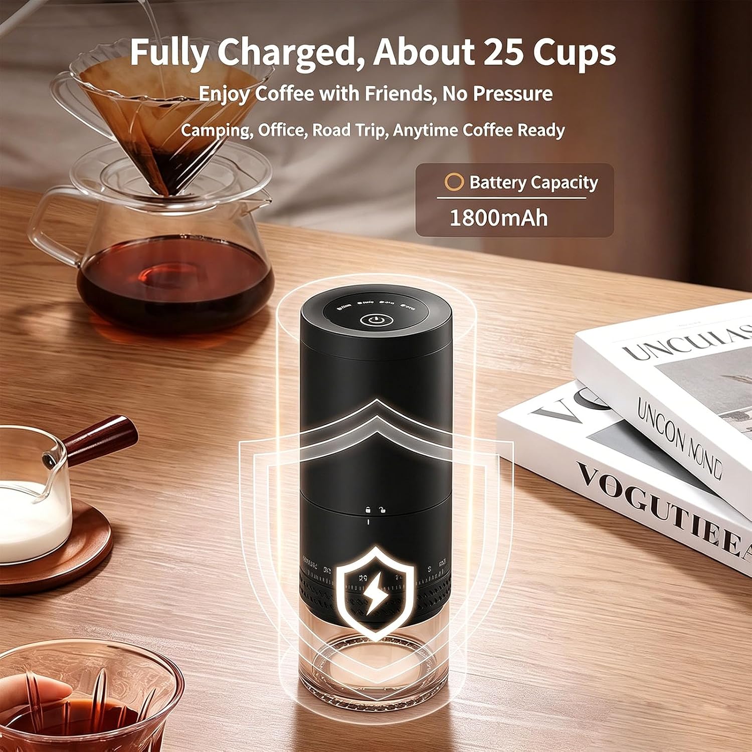 Daily Coffee Grinder Rechargeable Portable, White