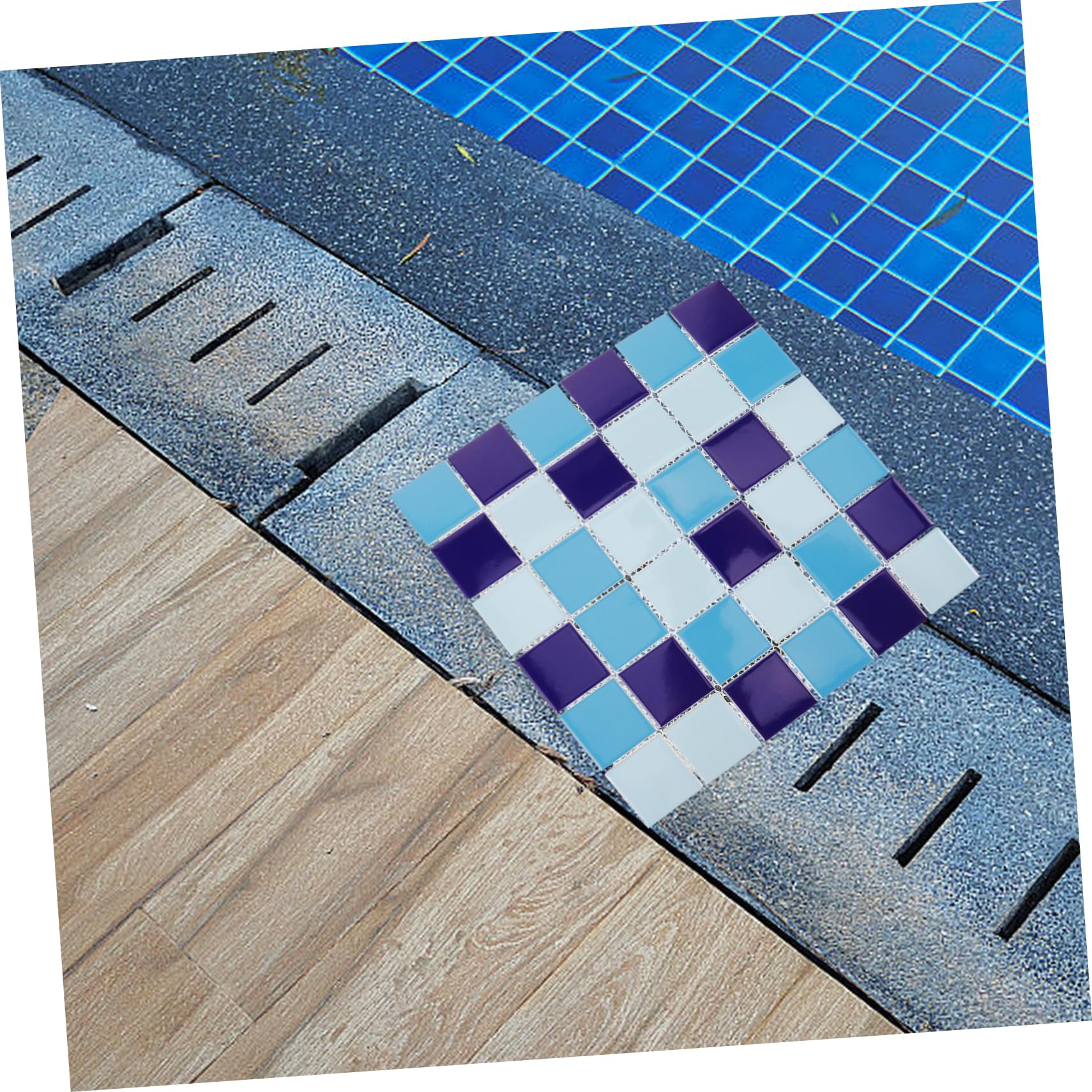 Azulejos Cerámicos Para Piscinas y Baños1 Pieza Placa Azul Esmaltado Brillo Patrón Revestimiento Cerámico Decorativo Para Reparaciones y Manualidades