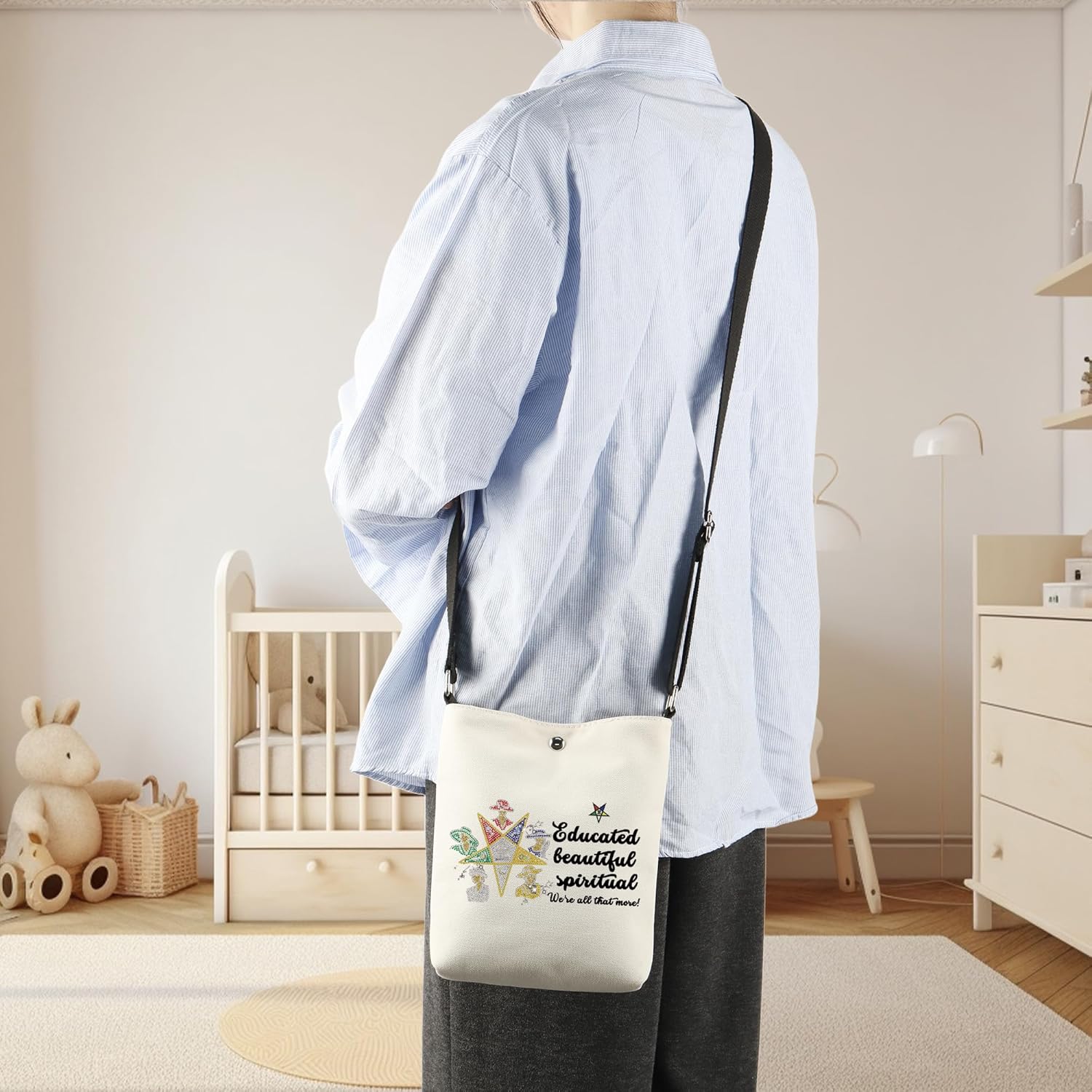 CMNIM Order Of The Eastern Star Gift Eastern Star Crossbody Bag Educated Beautiful Spiritual Sister Sorority Gift for Women - Image 5