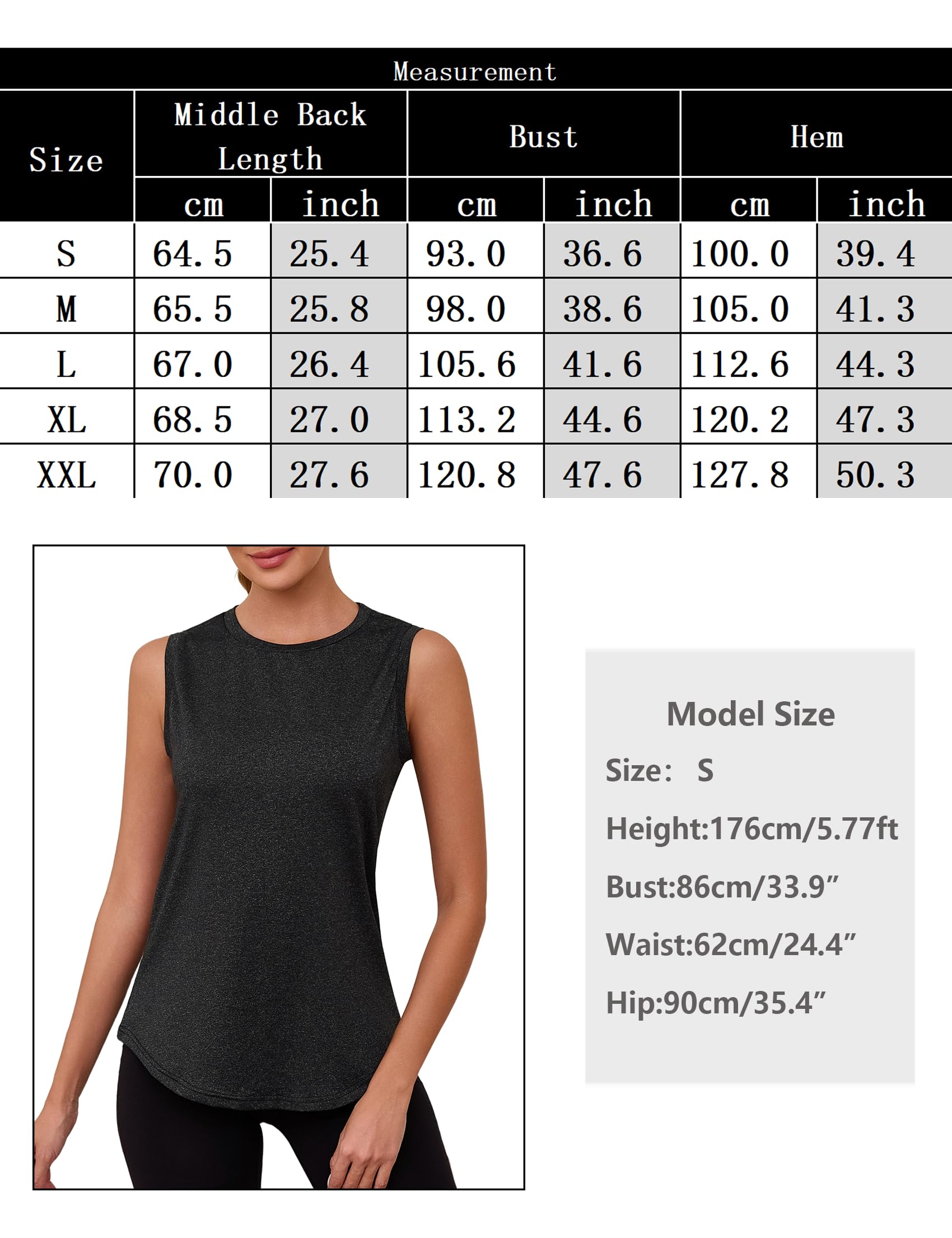 Gyabnw Camiseta de Tirantes Deporte Mujer Camisetas Sin Mangas Ligera Cuello Redondo Top Racerback con Tejido Suave y Cómodo Ideal para Deportes y Entrenamientos