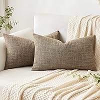 Vista 14 de MIULEE - Paquete de 2 fundas de almohada decorativas de lino de arpillera costera, estilo granja, para sofá, coche, sillón, dormitorio, sala de Azul