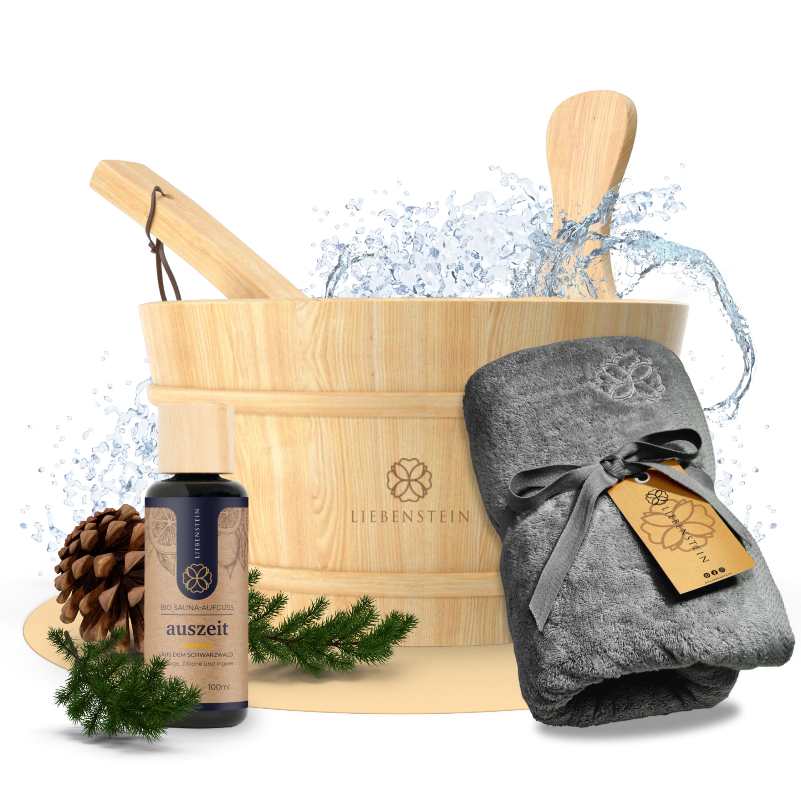 Liebenstein Wohlfühl Sauna Set – 3 teilig