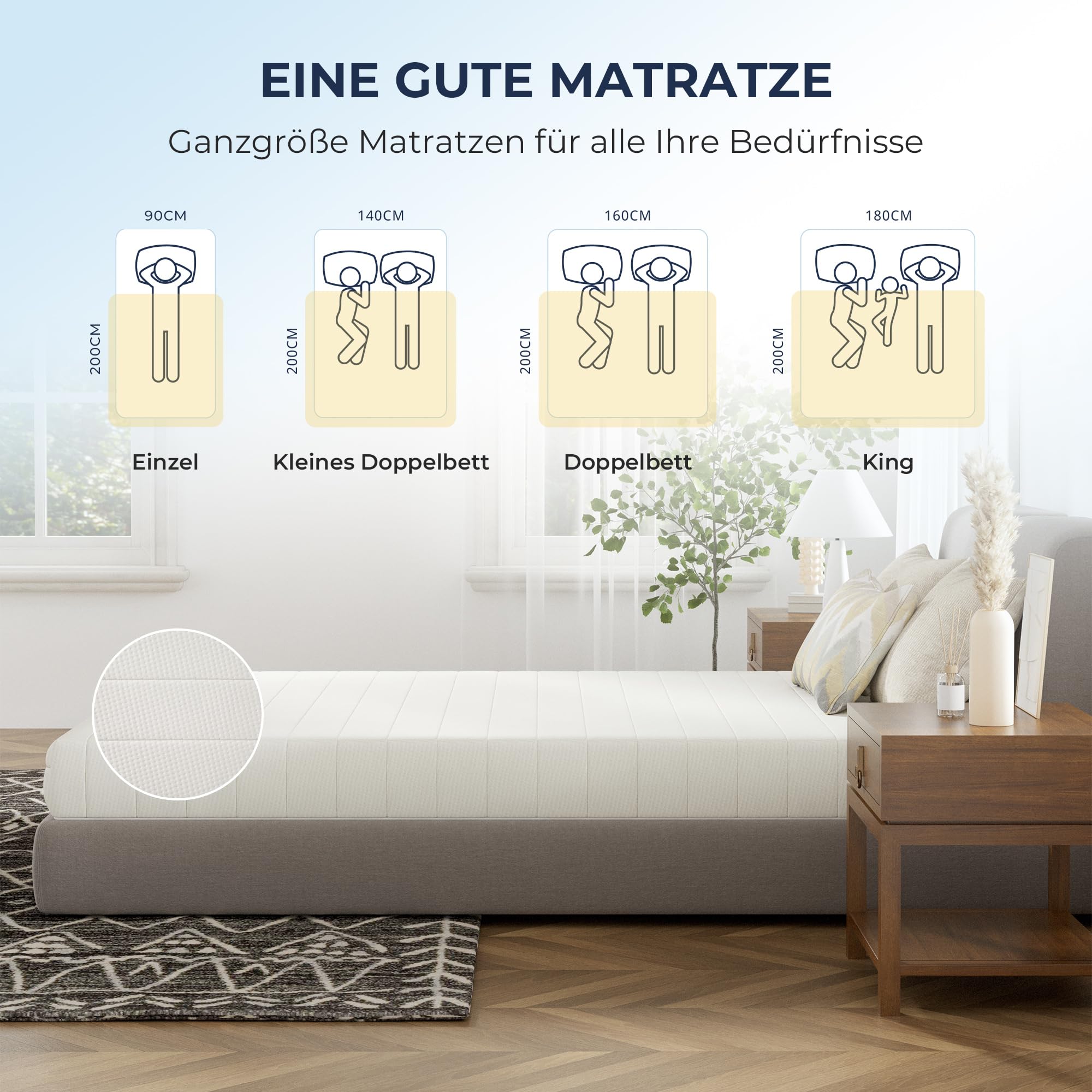 Napsie Matratze 80x200 Mittelfest 16cm - Ergonomische 7-Zonen Hochwertige Kaltschaummatratze mit waschbarem Bezug – Bild 8