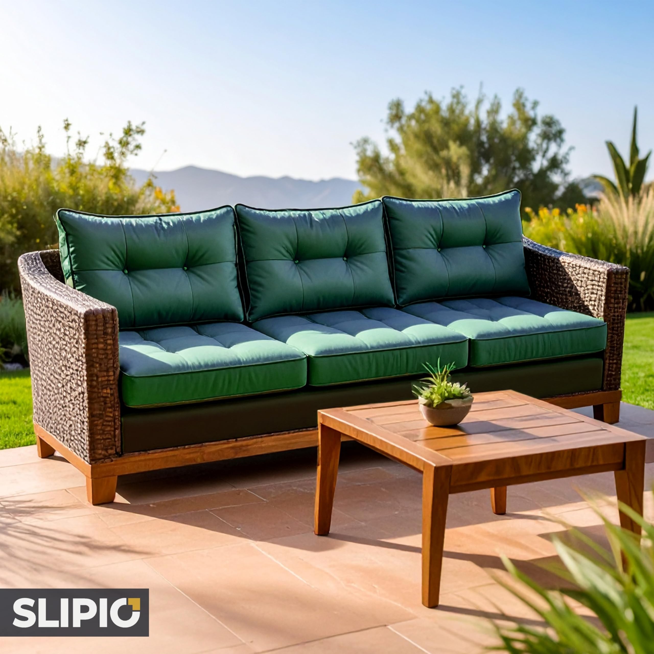 Coussins d'extérieur pour meubles de jardin - Coussins d'assise imperméables - 70 x 70 cm et coussins de dossier 70 x 40 cm - Pour chaises de jardin - Rembourrage haut - Rembourrage Pro+