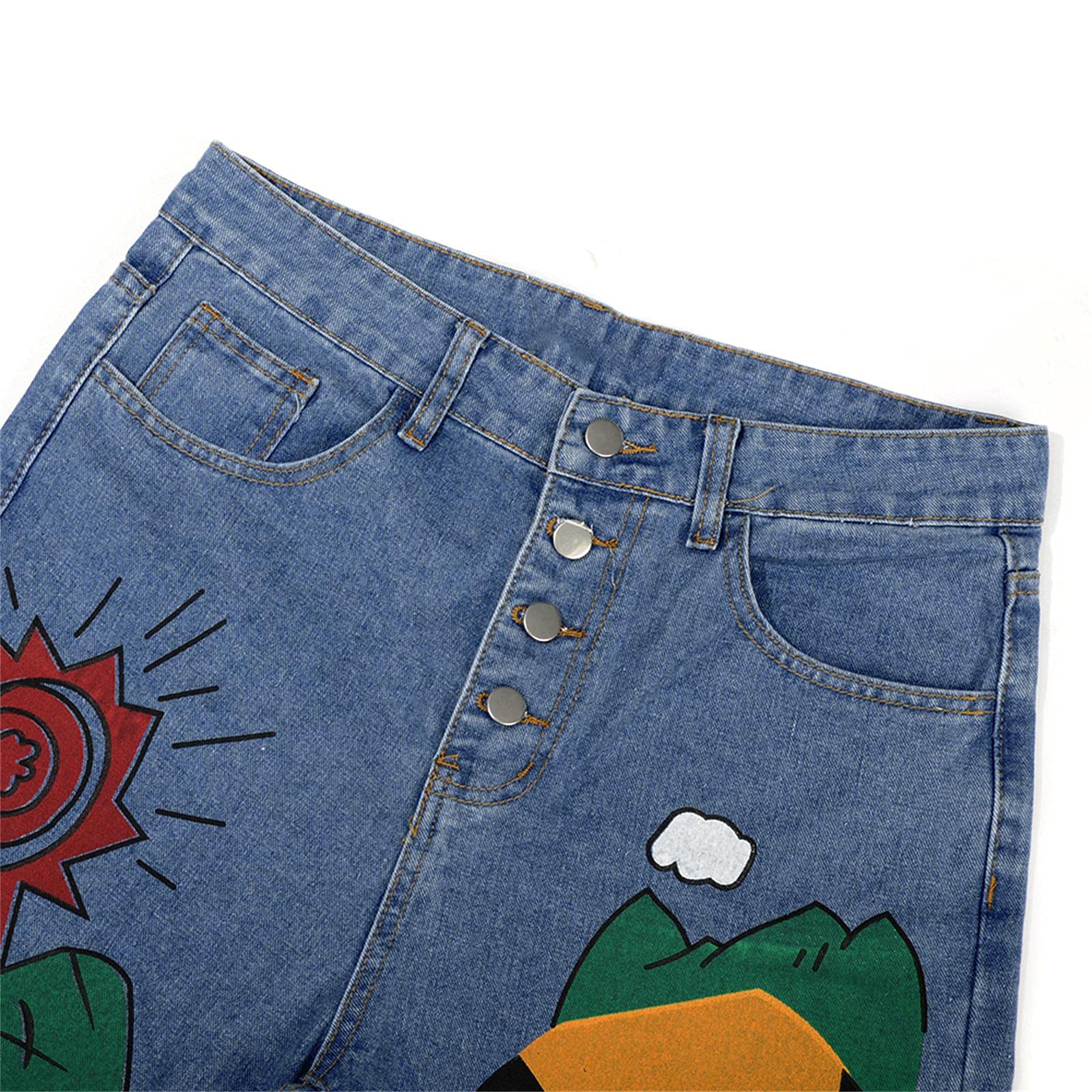 UKKO Jeans da Donna Pantaloni da Donna con Jeans Stampati da Donna