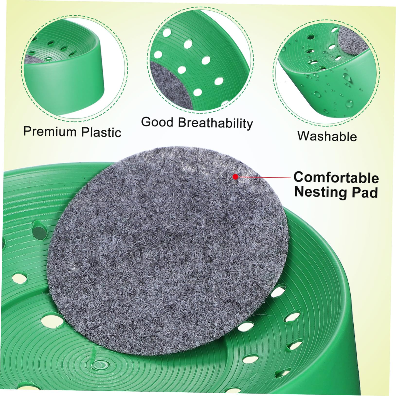 Mikikit 10 Pezzi Ciotole Nidificanti per Piccioni e Uccelli Basins Traspiranti e Resistenti Lavabili e Facili da Asciugare per Allevamento e Riposo o Fattoria