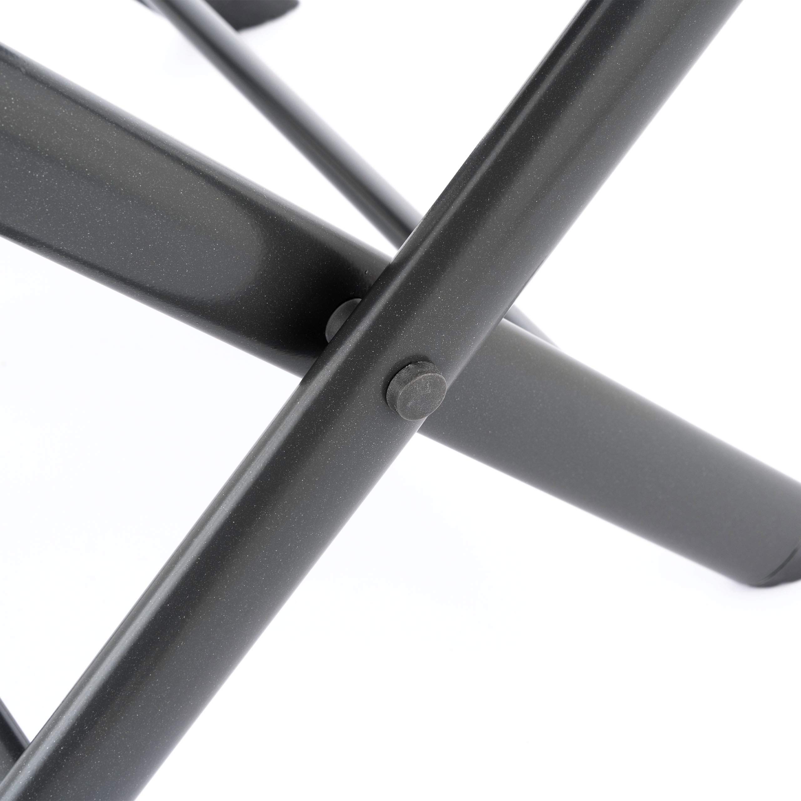Nexos Klapphocker aus Aluminium und Olefin – Farbe Bespannung: Schwarz/Rahmen: Anthrazit