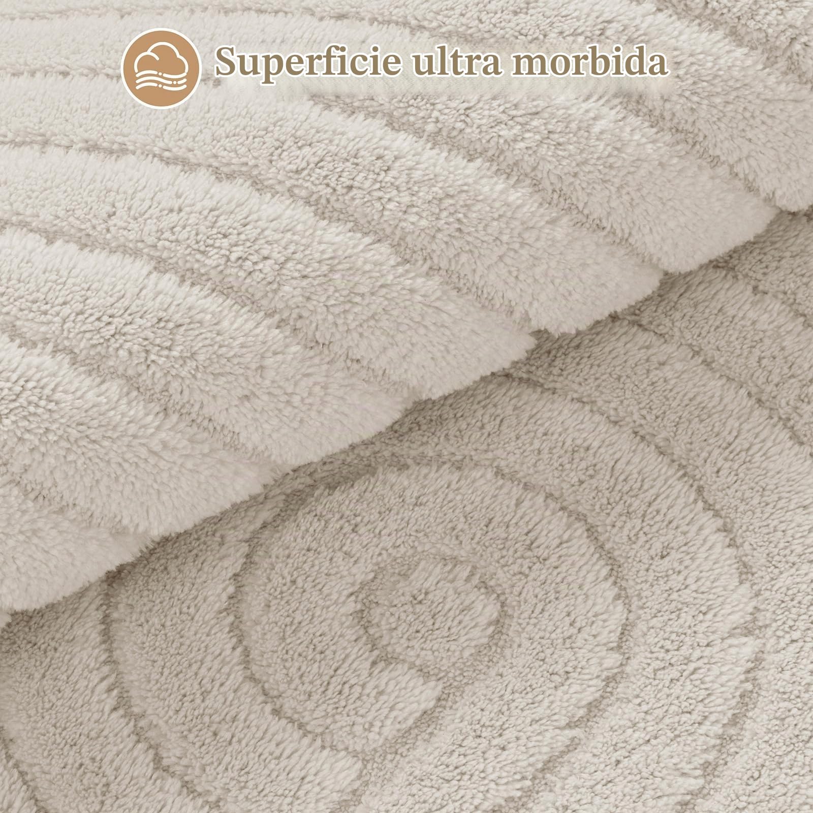 SHACOS Tappeto Camera da Letto Beige, Grande Morbido Tappeti Salotto Moderni, Antiscivolo Tappeto Lavabile in Lavatrice per Cameretta, Cucina, Rug Geometrico Minimalista, 200 x 290 cm