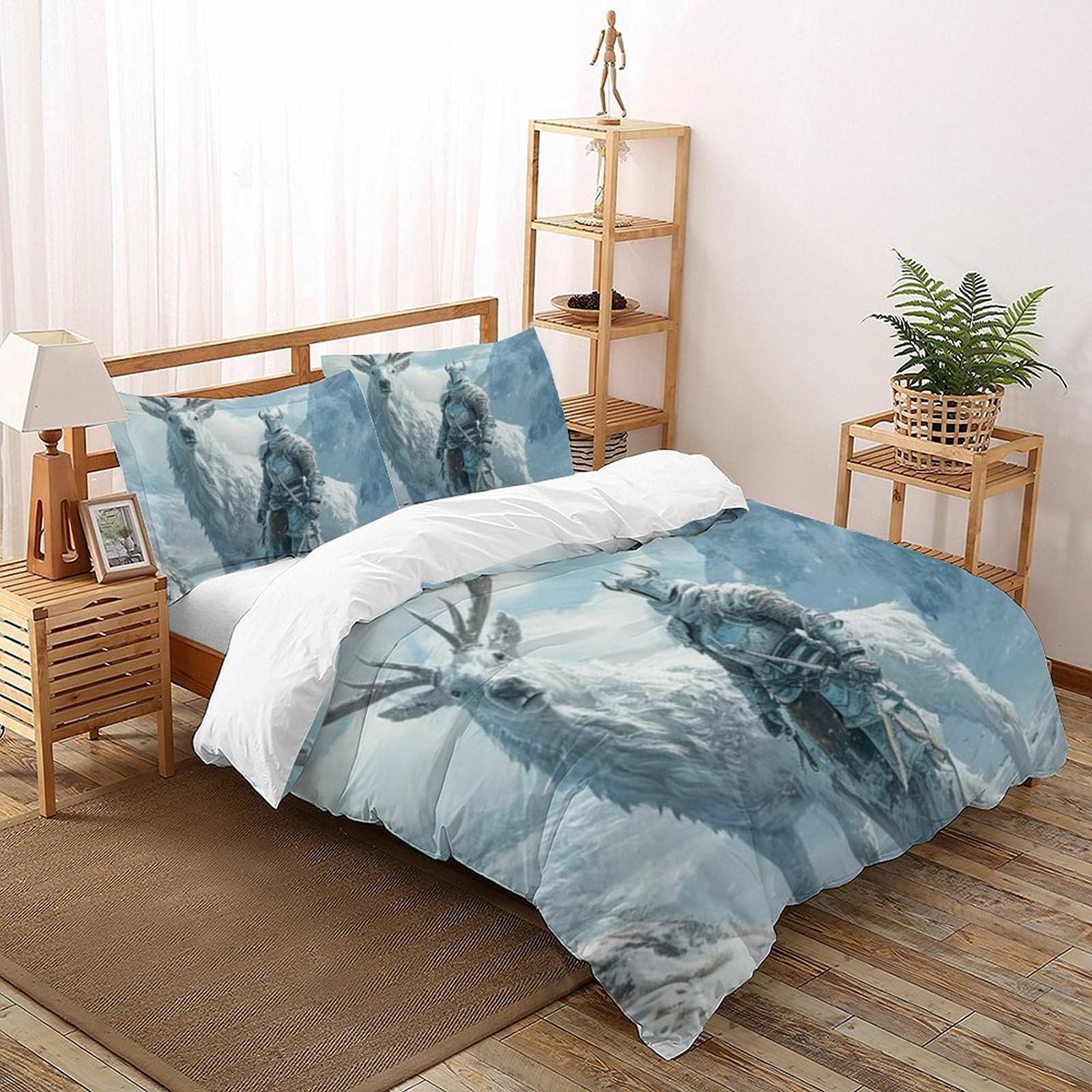Housse de couette microfibre blanc 220x240 Bonhomme de Neige de qualité supérieure