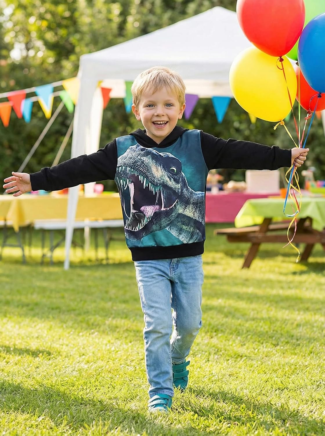 Boys Sweatshirts Dinosaur Hoodie Tops Toddler Hooded T-Shirts Casual Hoodies Long Sleeve Outdoor Outfit - Image 4