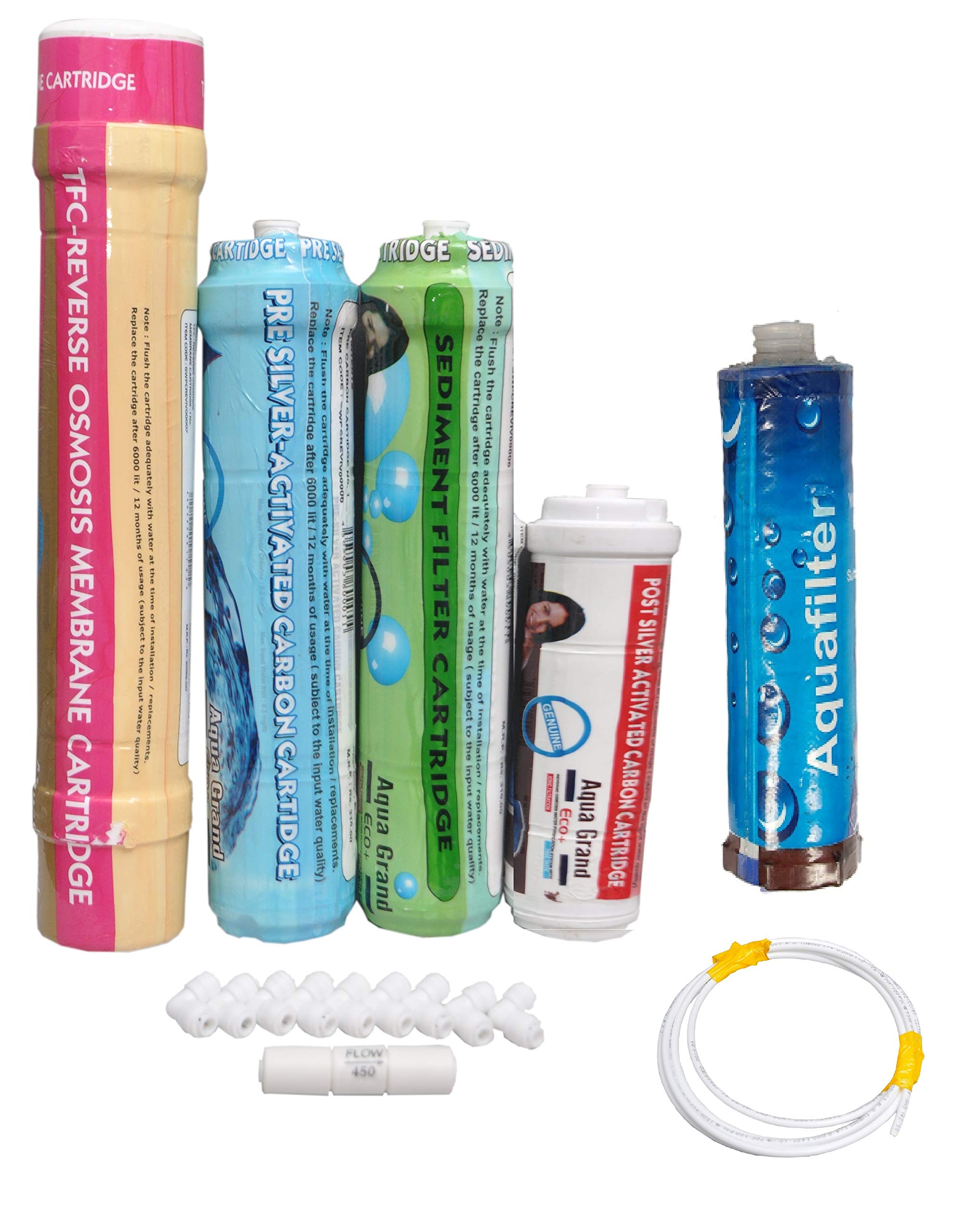 Ionix Branded Ro service kit/Ro filter set/Full ro kit with membrane with Carbon filter, Sediment filter & Pre filter for Reviva,Total, NF, Dolphin (Full Service Kit)