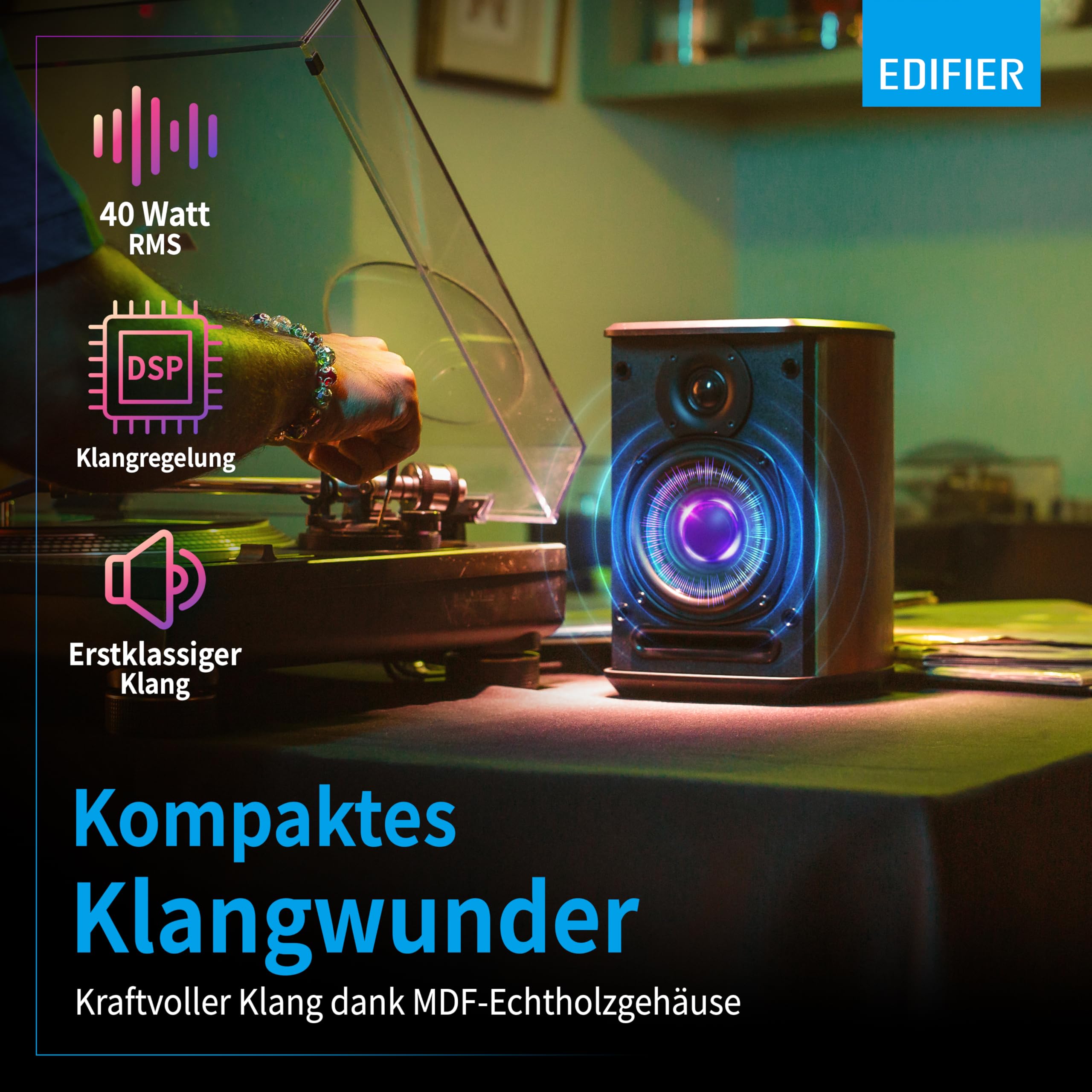 EDIFIER MS50A - Multiroom-fähiger WiFi Smart Speaker mit Bluetooth und kabelloser Stereo-Funktion. Funktioniert mit Amazon Alexa, Apple AirPlay 2, Spotify u.v.m., Braun