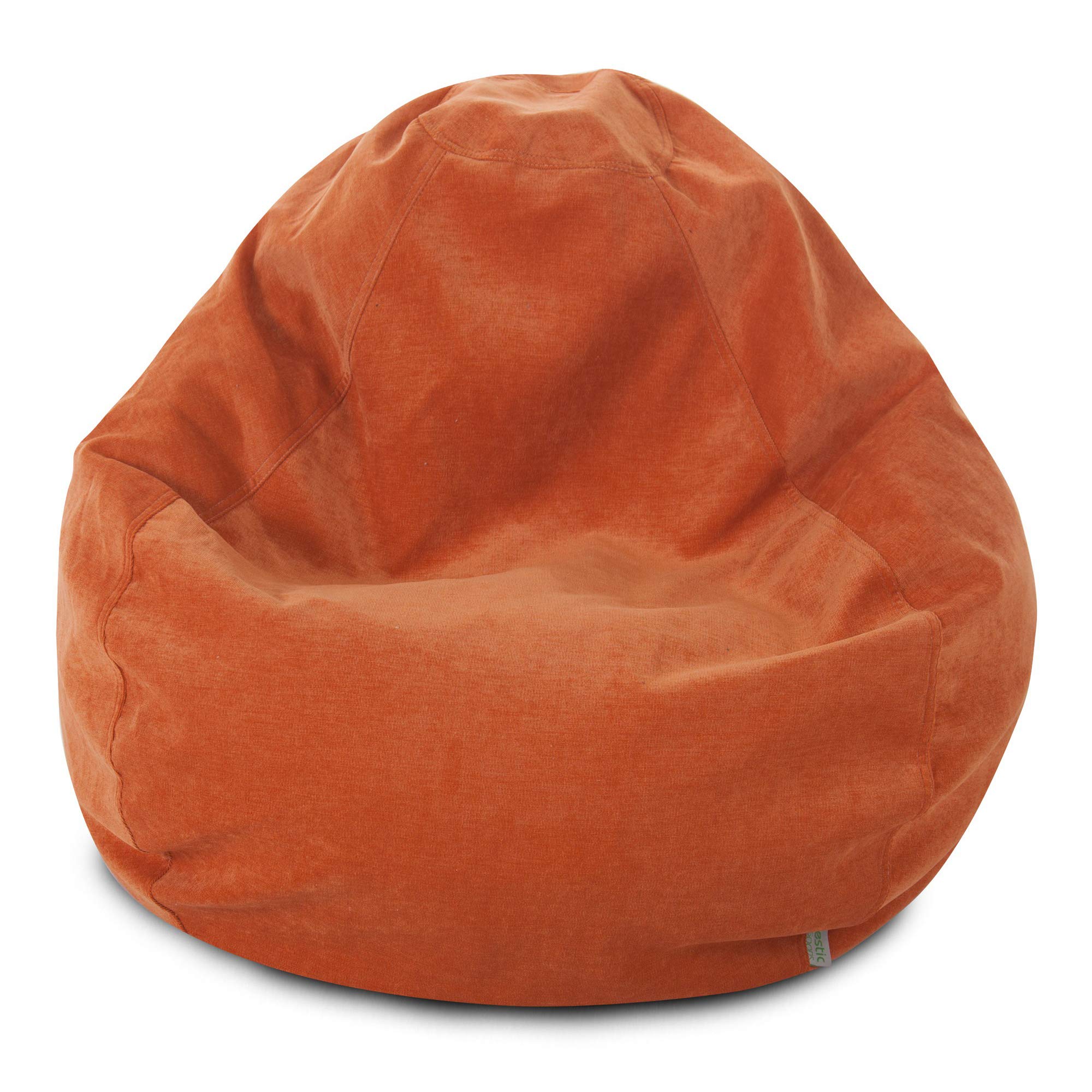 Majestic Home Goods Villa Large Classic Bean Bag Chair, Orange