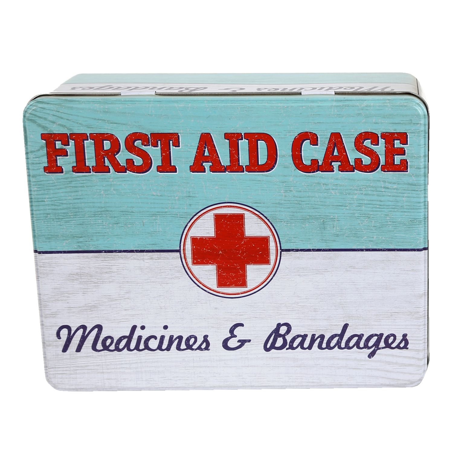 First Aid Design Kitchen Cake Tea Coffee Biscuit Cookie Storage Tin Gift Box (Medium, Green & White)