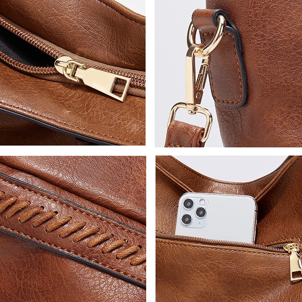 Damen Shopper Tasche aus Leder Große Schultertasche Handtasche Umhängetasche Tote Taschen Elegant Henkeltasche Cross-Body Tasche Hobo Tasche für Dame EINWEG