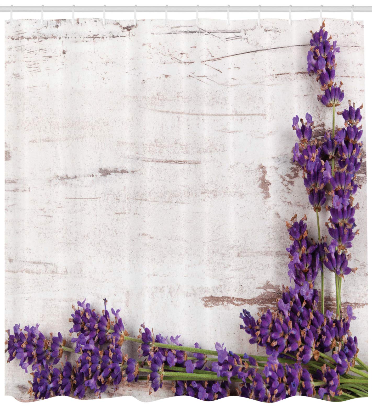Tenda Doccia 180x180 Fiori, Antimuffa Viola Tenda Vasca da Bagno, 3D Tenda per Doccia in Poliestere Impermeabile, Lavabile Tende Doccia Tessuto, con 12 Ganci