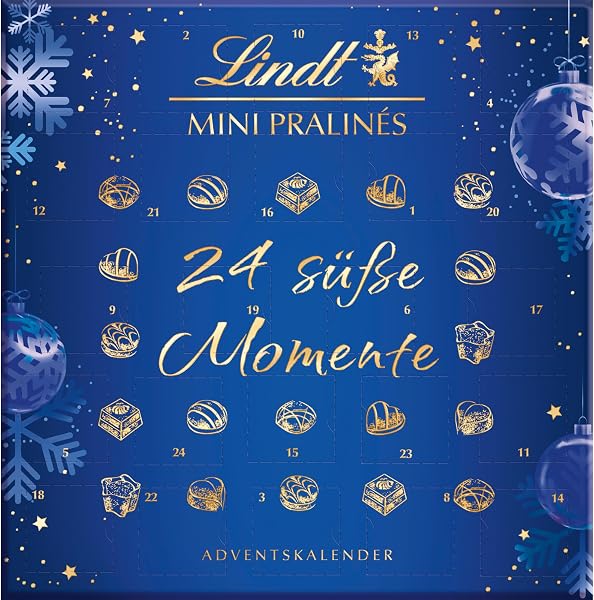 Lindt Schokolade | Mini Pralinés Adventskalender 2026, 125g, Weihnachten