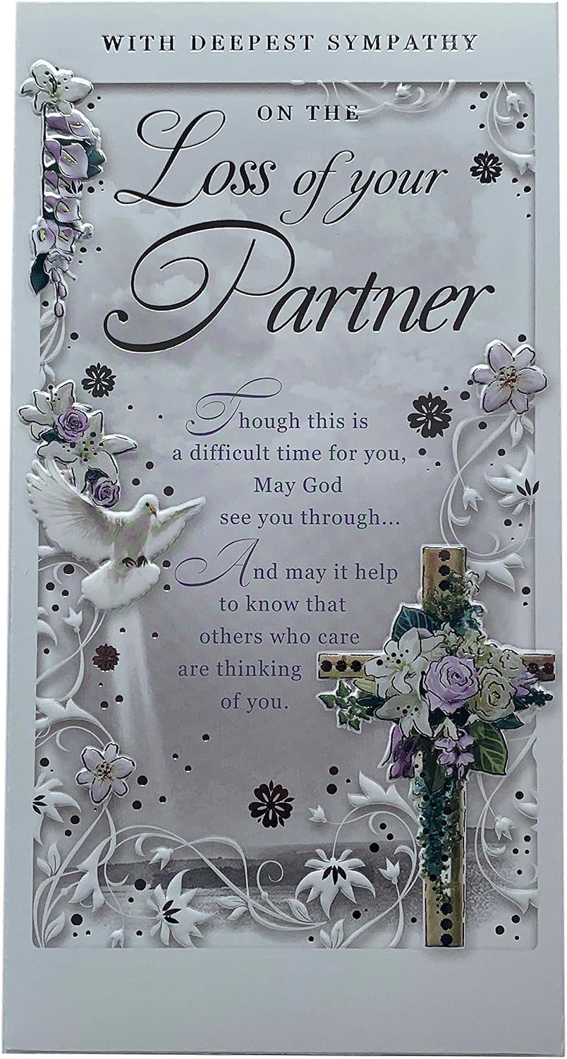 Sensations Loss of Partner Religious Cross Design Sympathy Opacity Card