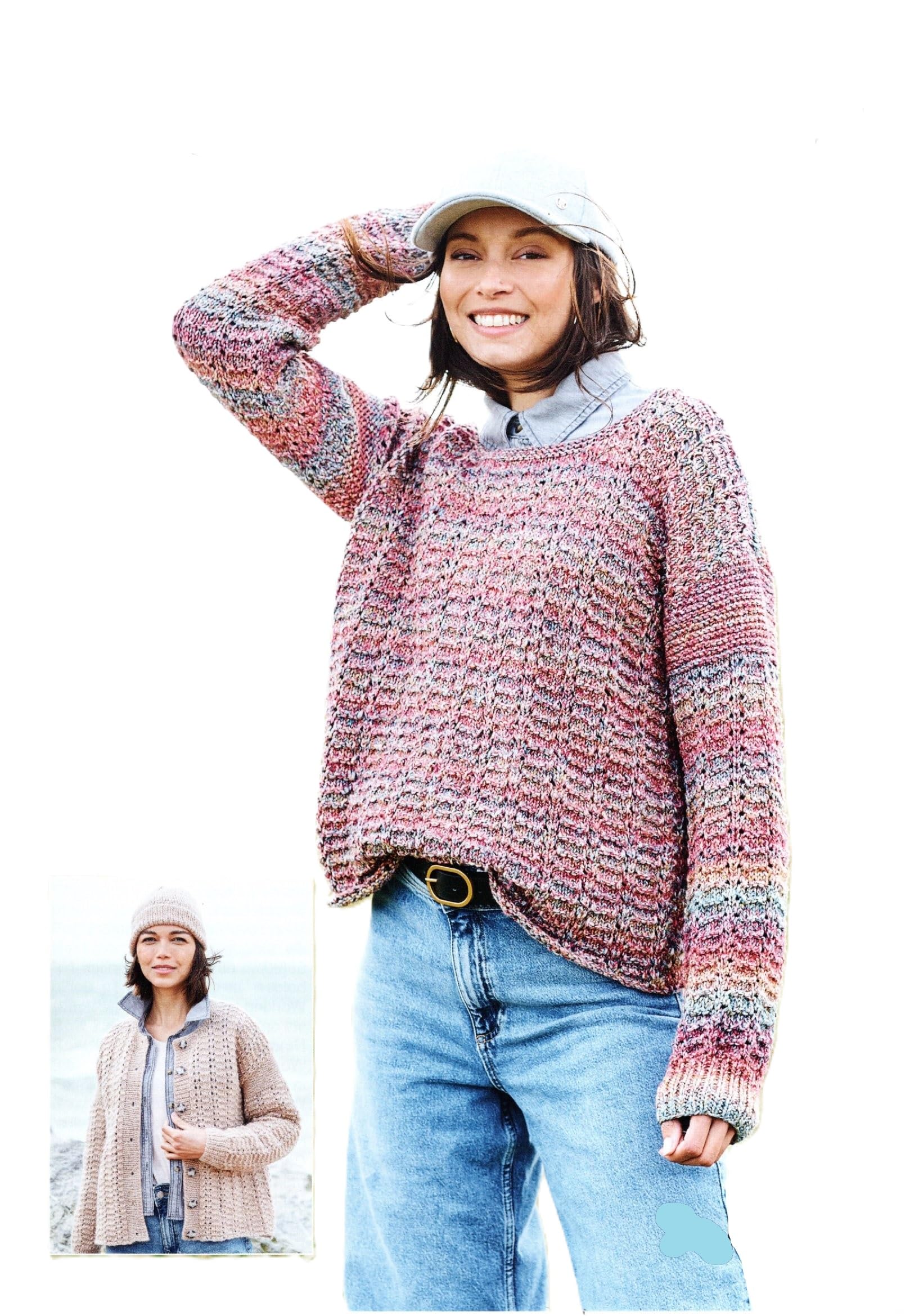 Stylecraft Aran Pattern 10091 Sweater and Cardiga  32/34 - 48/50 ins (2 Designs)