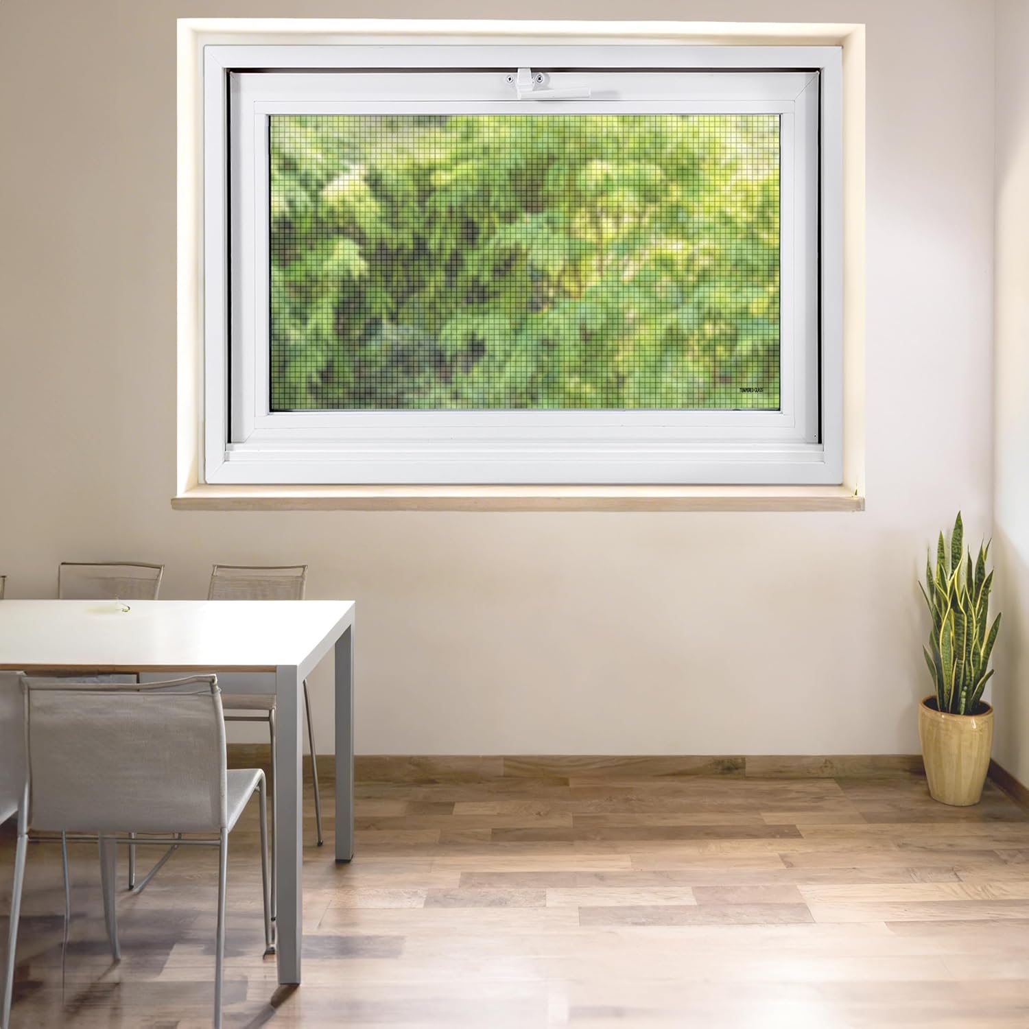 vinyl basement hopper window, 32" x 24" bathroom window with double pane insulated glass and fiberglass screen, white pvc frame, energy efficient replacement window for basement, bathroom (white) 32x24 in white